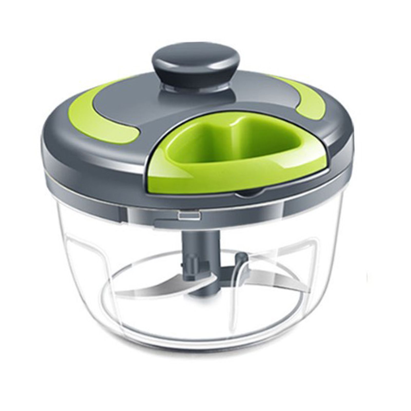 Garlic Chopper Machine Portable Mini Manual Hand Mincer 500ml Gray with Spare view 4