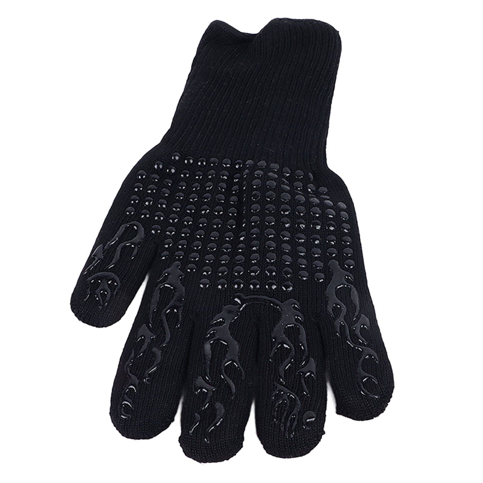 Heat Resistant Cooking Gloves Non Slip Reversible Use Polyester Cotton Lining