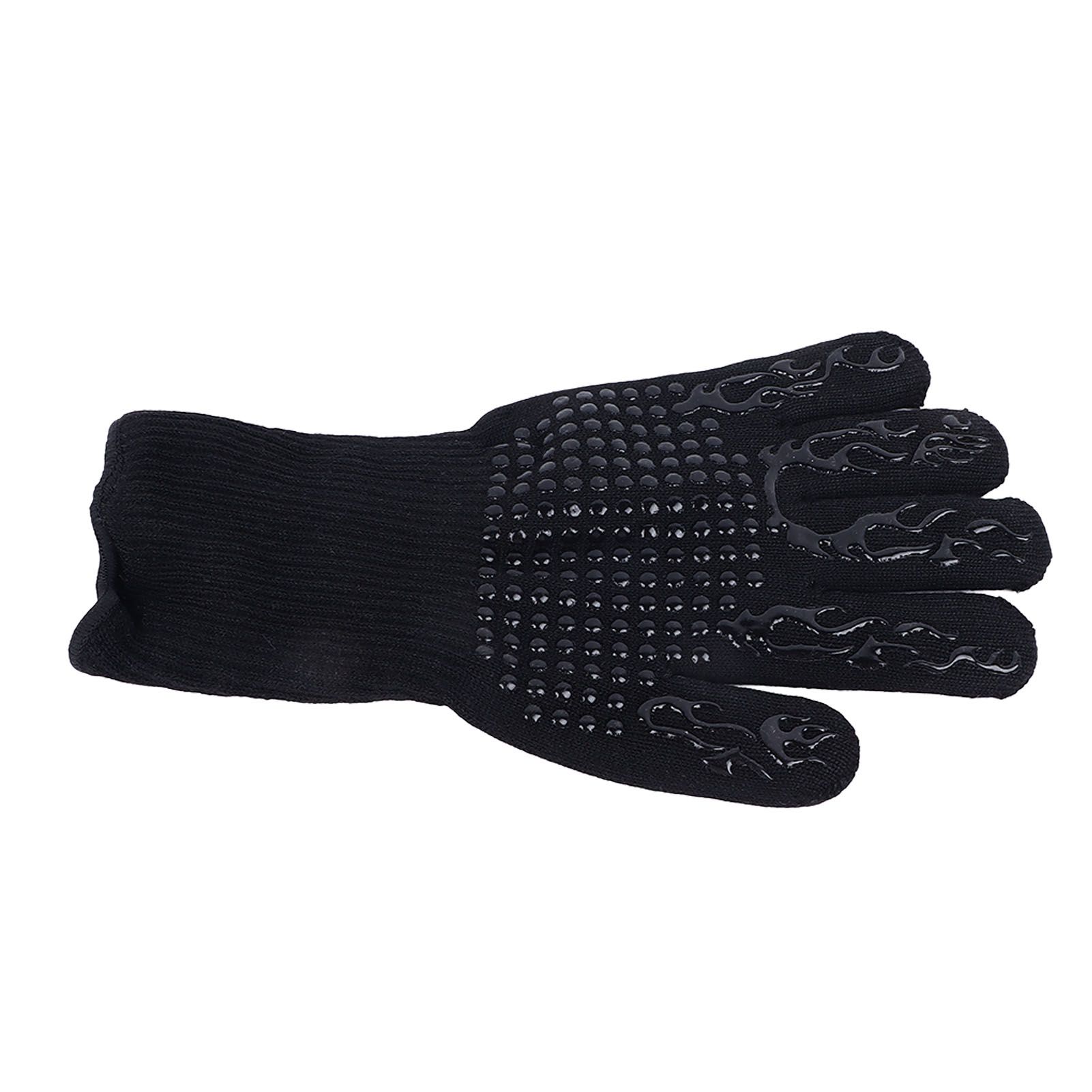 Heat Resistant Cooking Gloves Non Slip Reversible Use Polyester Cotton Lining view 2