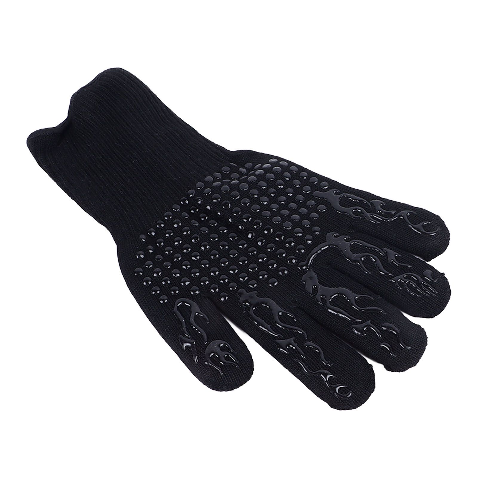 Heat Resistant Cooking Gloves Non Slip Reversible Use Polyester Cotton Lining view 3