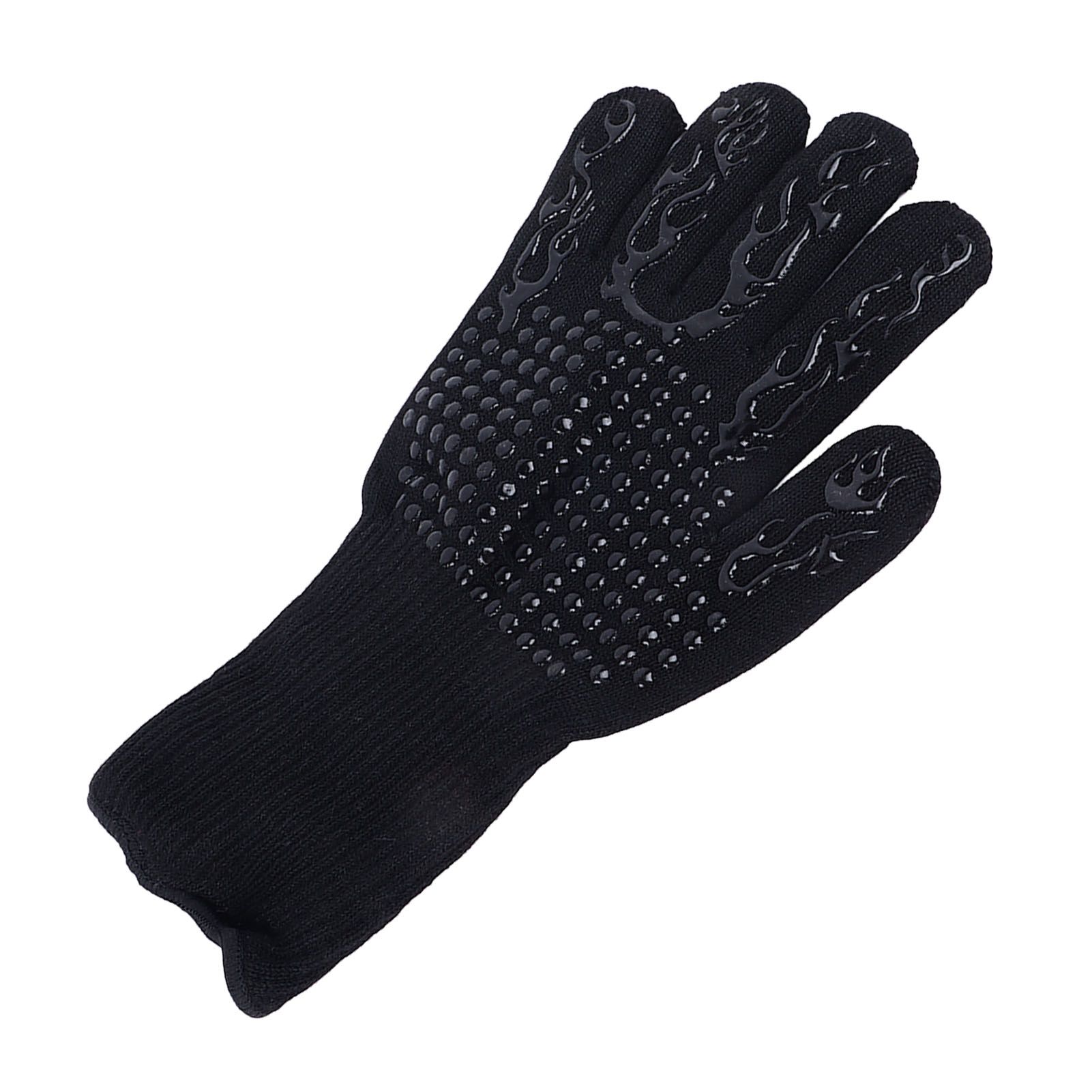 Heat Resistant Cooking Gloves Non Slip Reversible Use Polyester Cotton Lining view 7