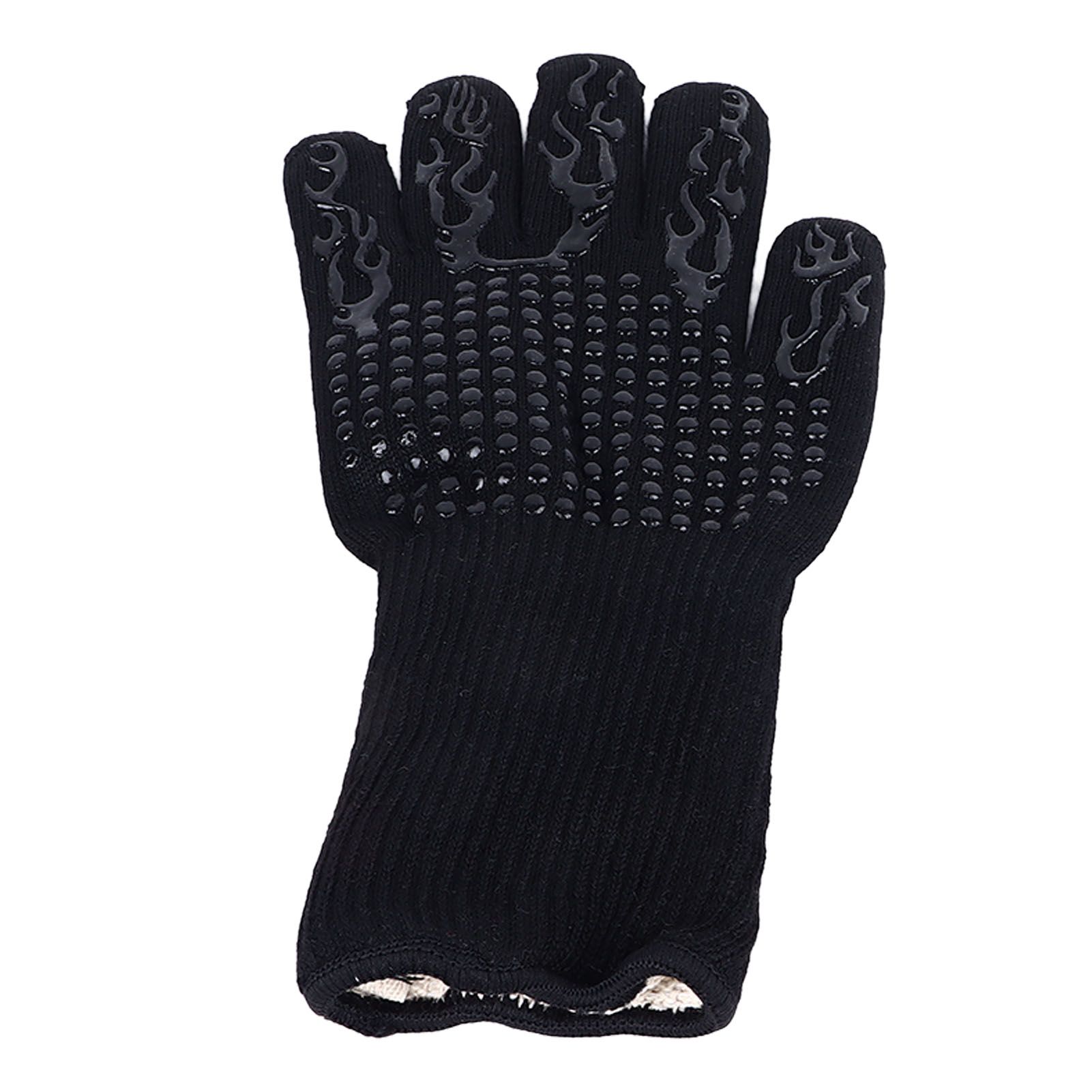 Heat Resistant Cooking Gloves Non Slip Reversible Use Polyester Cotton Lining view 8