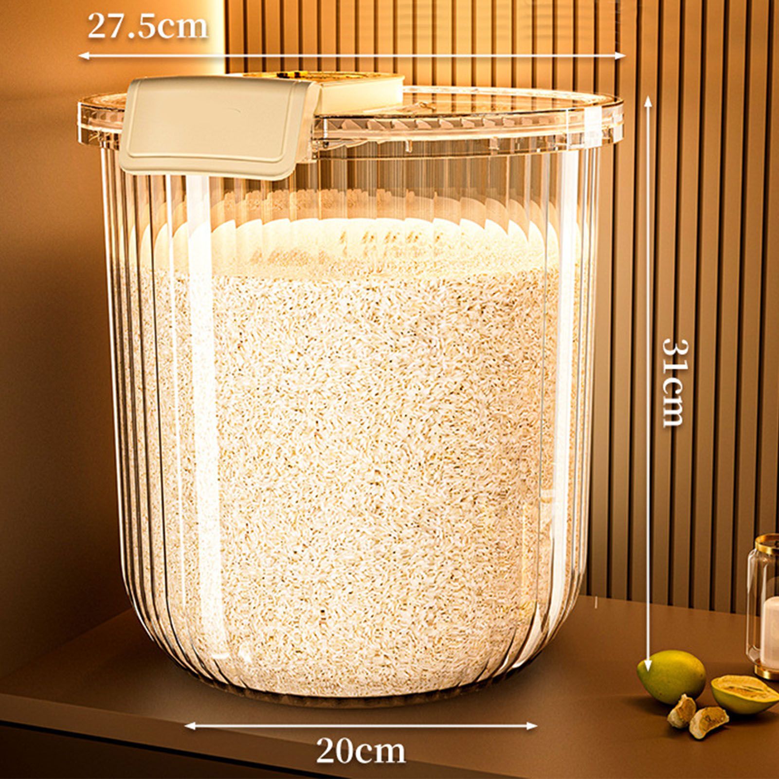 Rice Container Clear Rice Storage Bin Airtight Rice Bucket for Dry Food Grain view 8