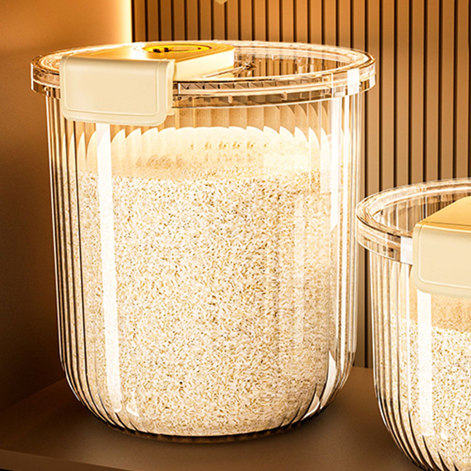Rice Container Clear Rice Storage Bin Airtight Rice Bucket for Dry Food Grain view 12