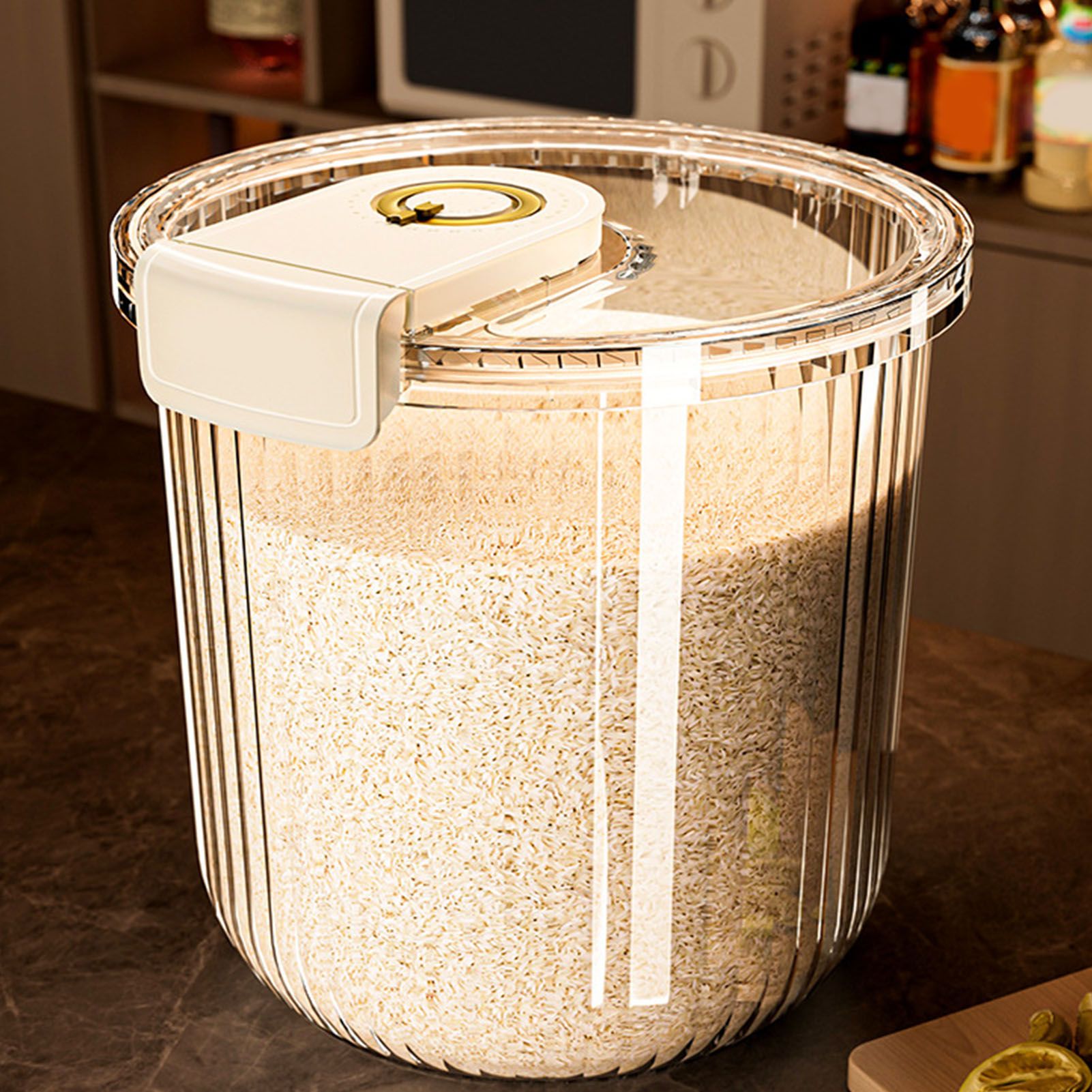 Rice Container Clear Rice Storage Bin Airtight Rice Bucket for Dry Food Grain view 13