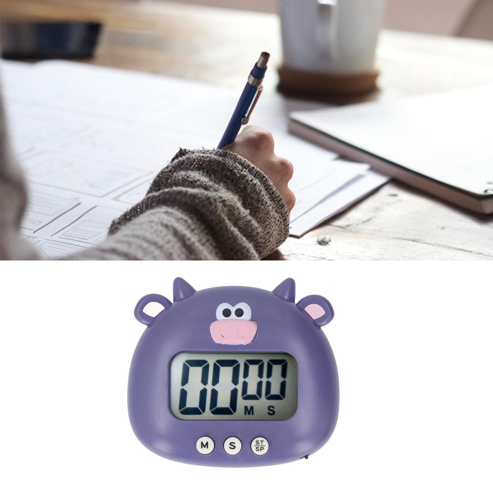 Digital Kitchen Timer Countup Countdown Cartoon Animal Sound Flash Alert Easy view 12
