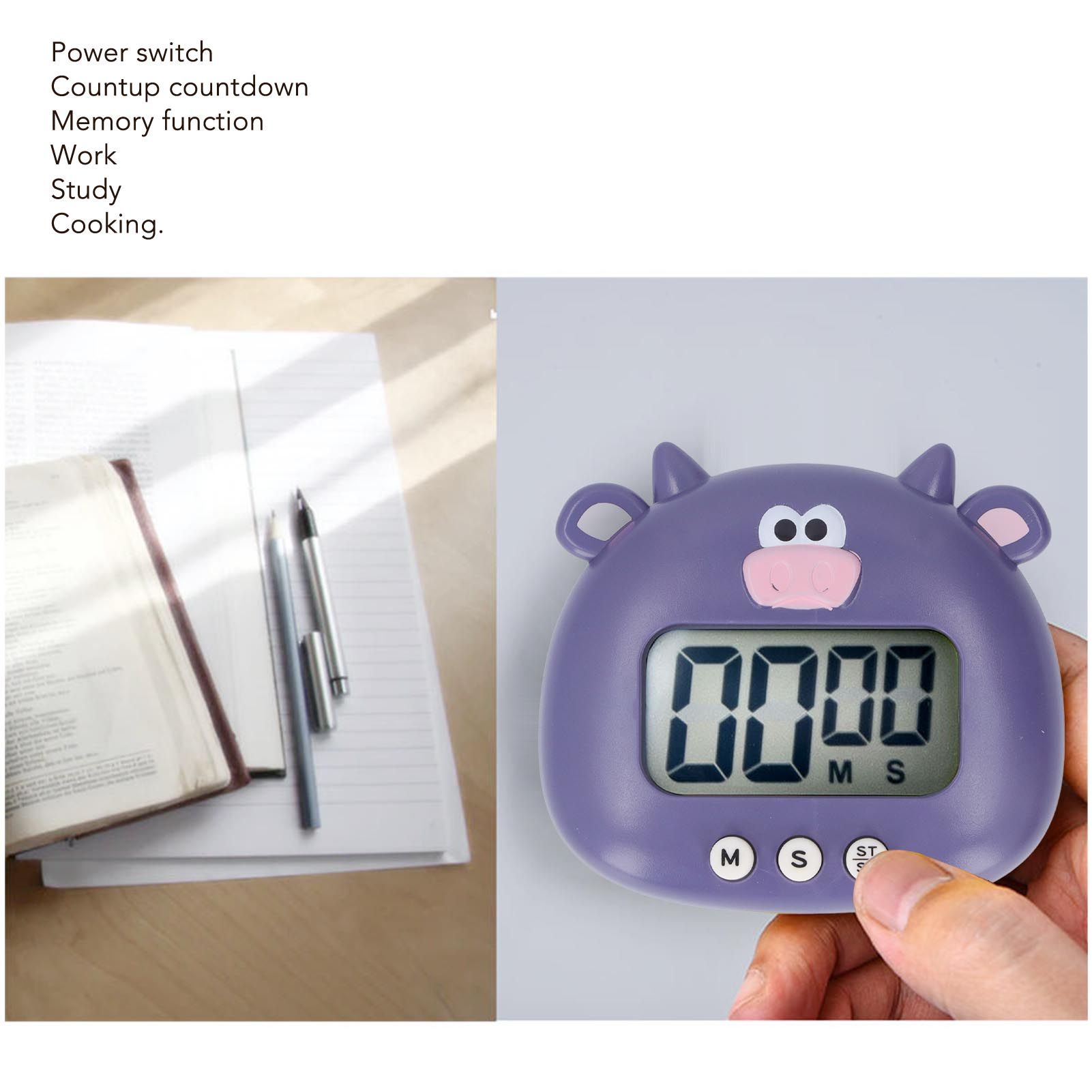 Digital Kitchen Timer Countup Countdown Cartoon Animal Sound Flash Alert Easy view 15