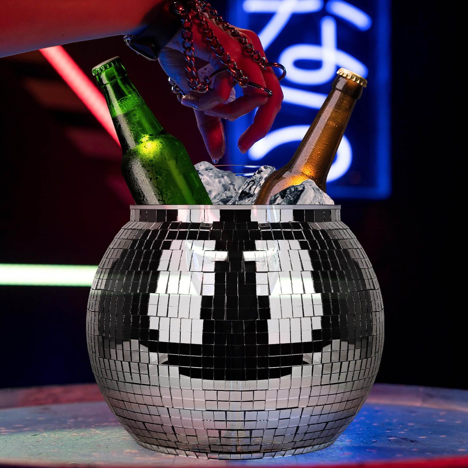 Disco Ball Ice Bucket Plastic Large Capacity Party Drink Bucket for Beer view 12