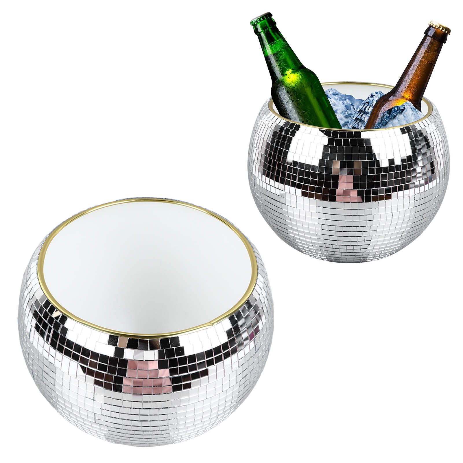 Ball Ice Bucket Plastic Beverage Tub Mirror Party Decor Bucket for Wine Cold view 11