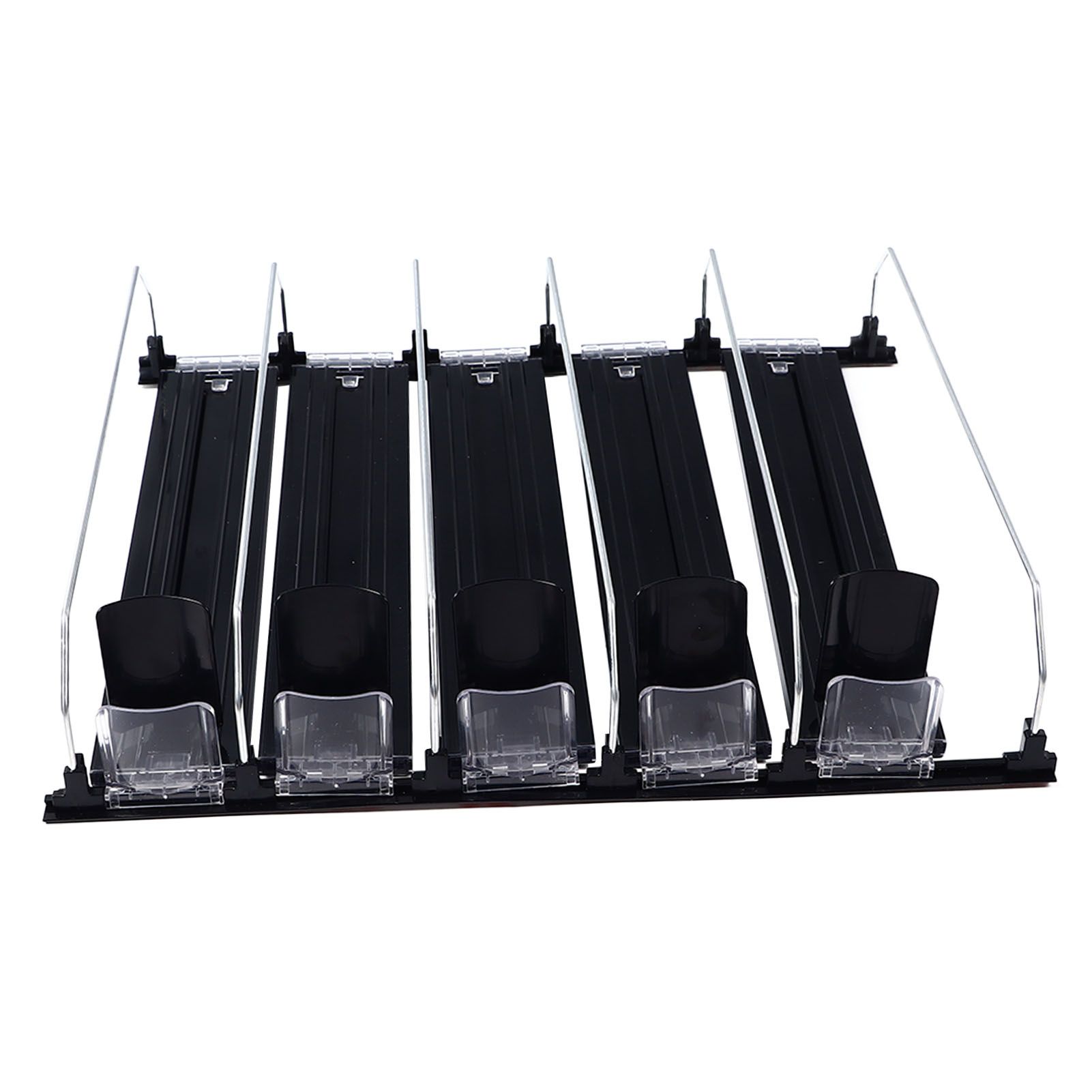 Drink Organizer for Fridge Spring Loaded Adjustable Push Rod Slide Rail Soda view 2