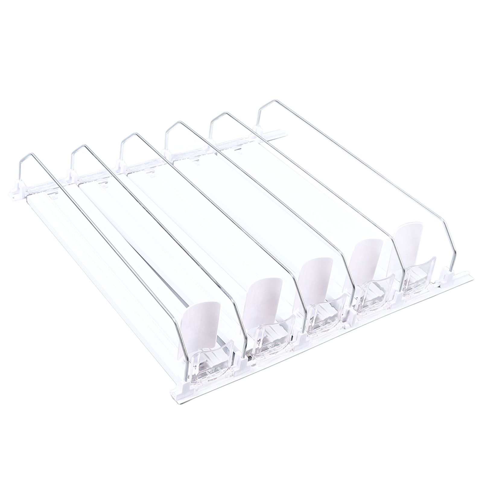 Drink Organizer for Fridge Spring Loaded Adjustable Push Rod Slide Rail Soda