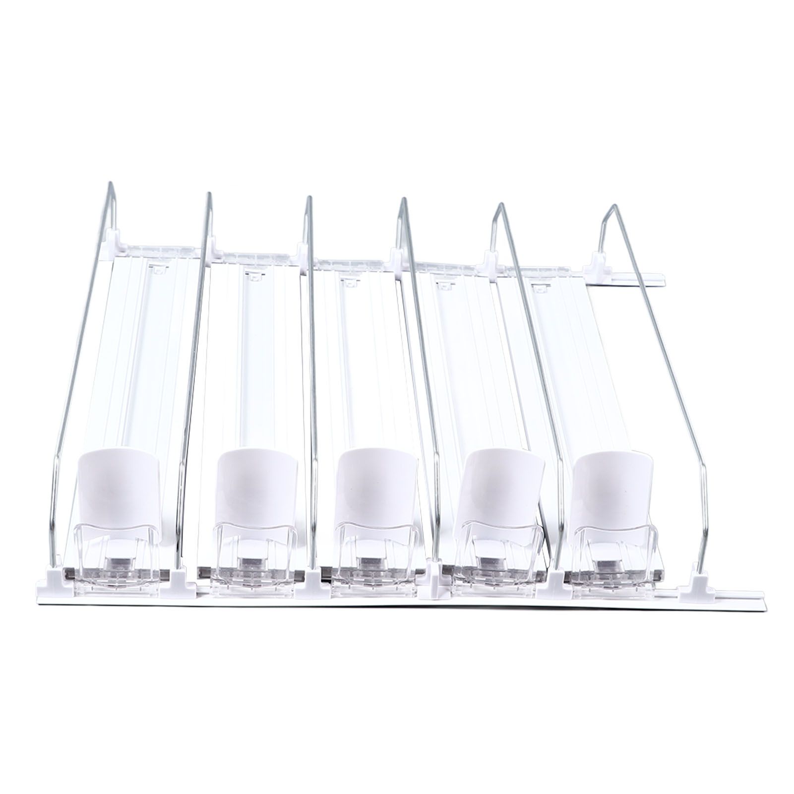 Drink Organizer for Fridge Spring Loaded Adjustable Push Rod Slide Rail Soda view 2
