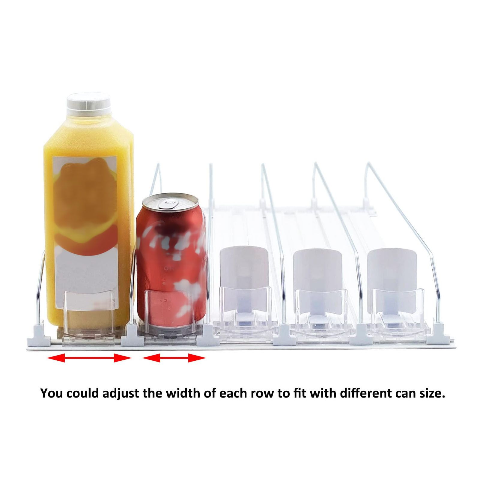 Drink Organizer for Fridge Spring Loaded Adjustable Push Rod Slide Rail Soda view 13