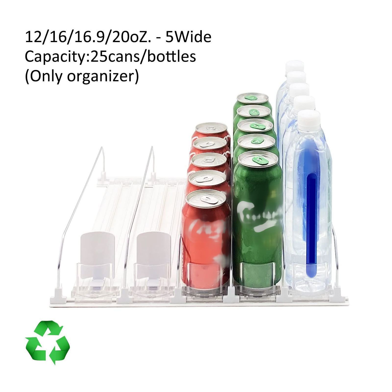 Drink Organizer for Fridge Spring Loaded Adjustable Push Rod Slide Rail Soda view 15