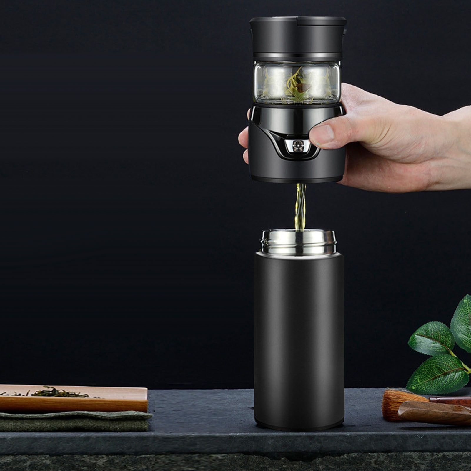 Tea Bottle with Infuser Tea Tumbler Stainless Steel Double Layer Insulated Cup view 15