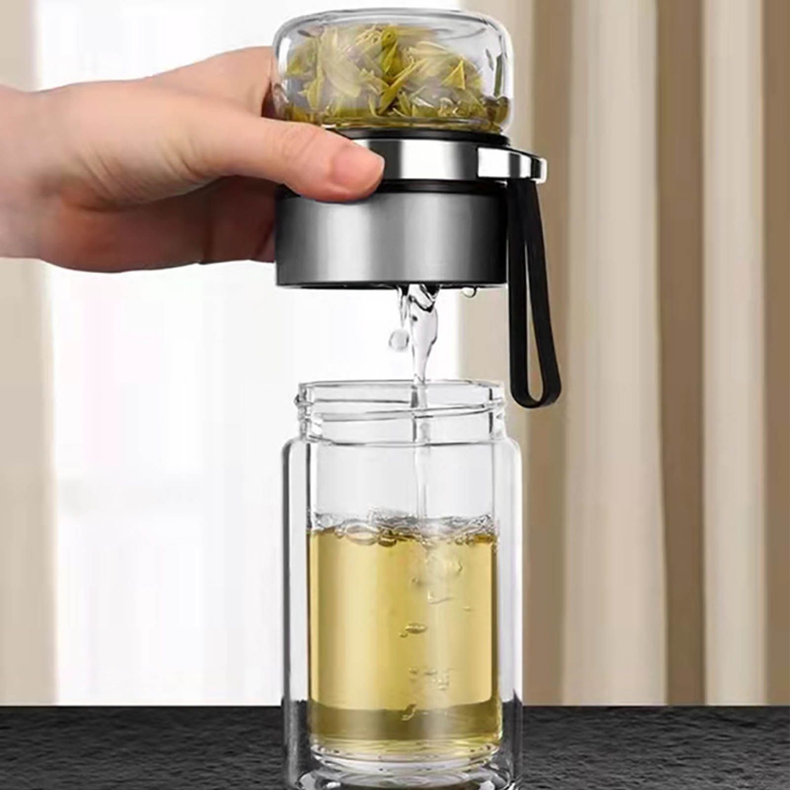Glass Transparent Tea Bottle Portable Tea Water Bottle Tea and Water view 10