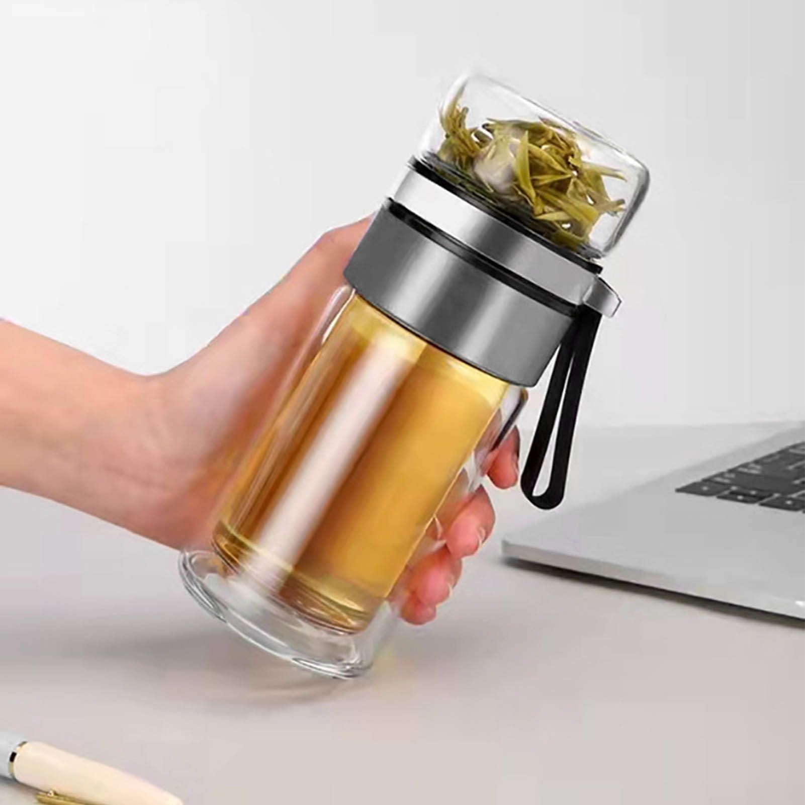 Glass Transparent Tea Bottle Portable Tea Water Bottle Tea and Water view 12