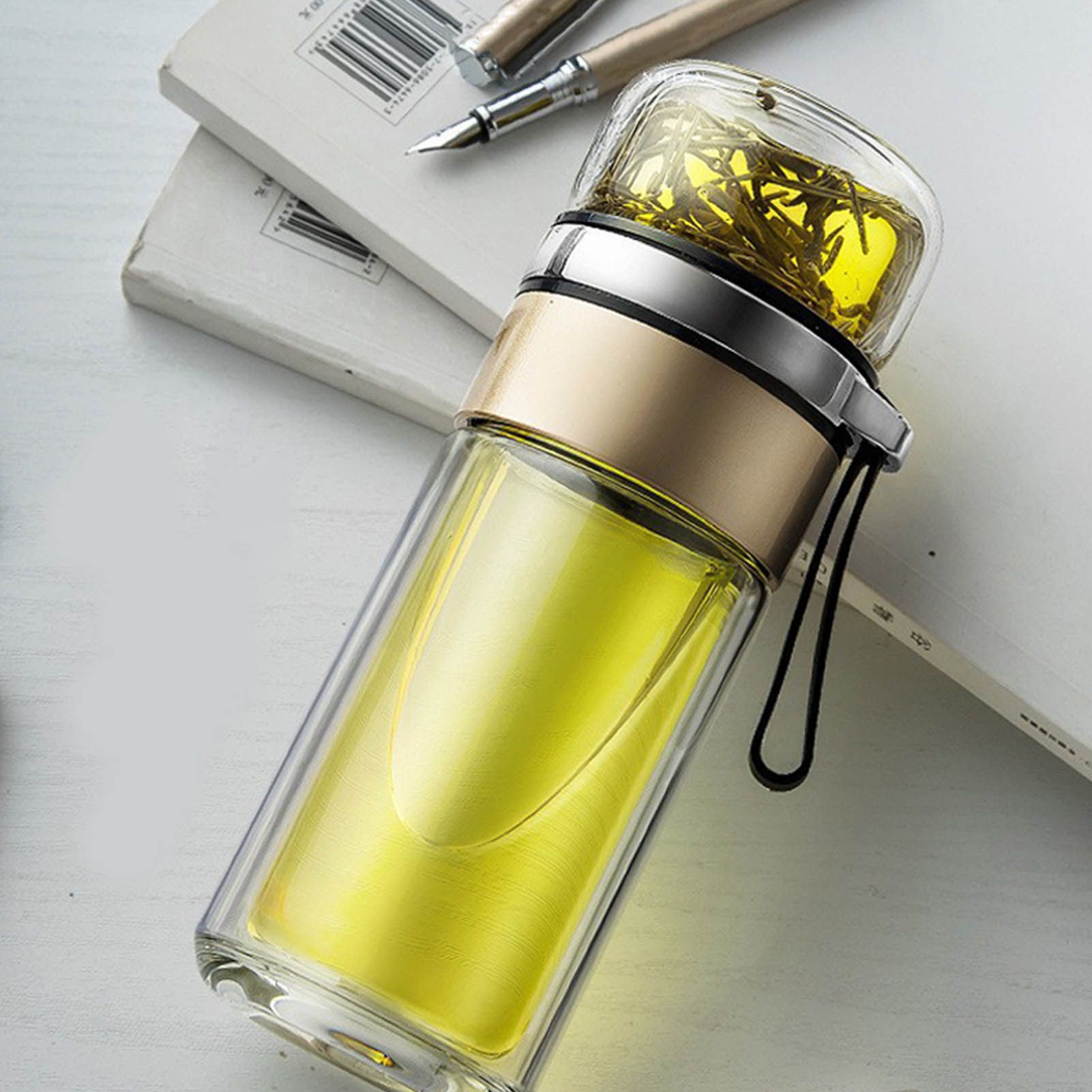 Glass Transparent Tea Bottle Portable Tea Water Bottle Tea and Water view 10