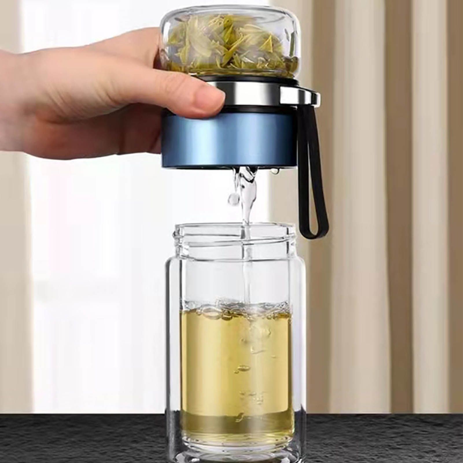 Glass Transparent Tea Bottle Portable Tea Water Bottle Tea and Water view 10
