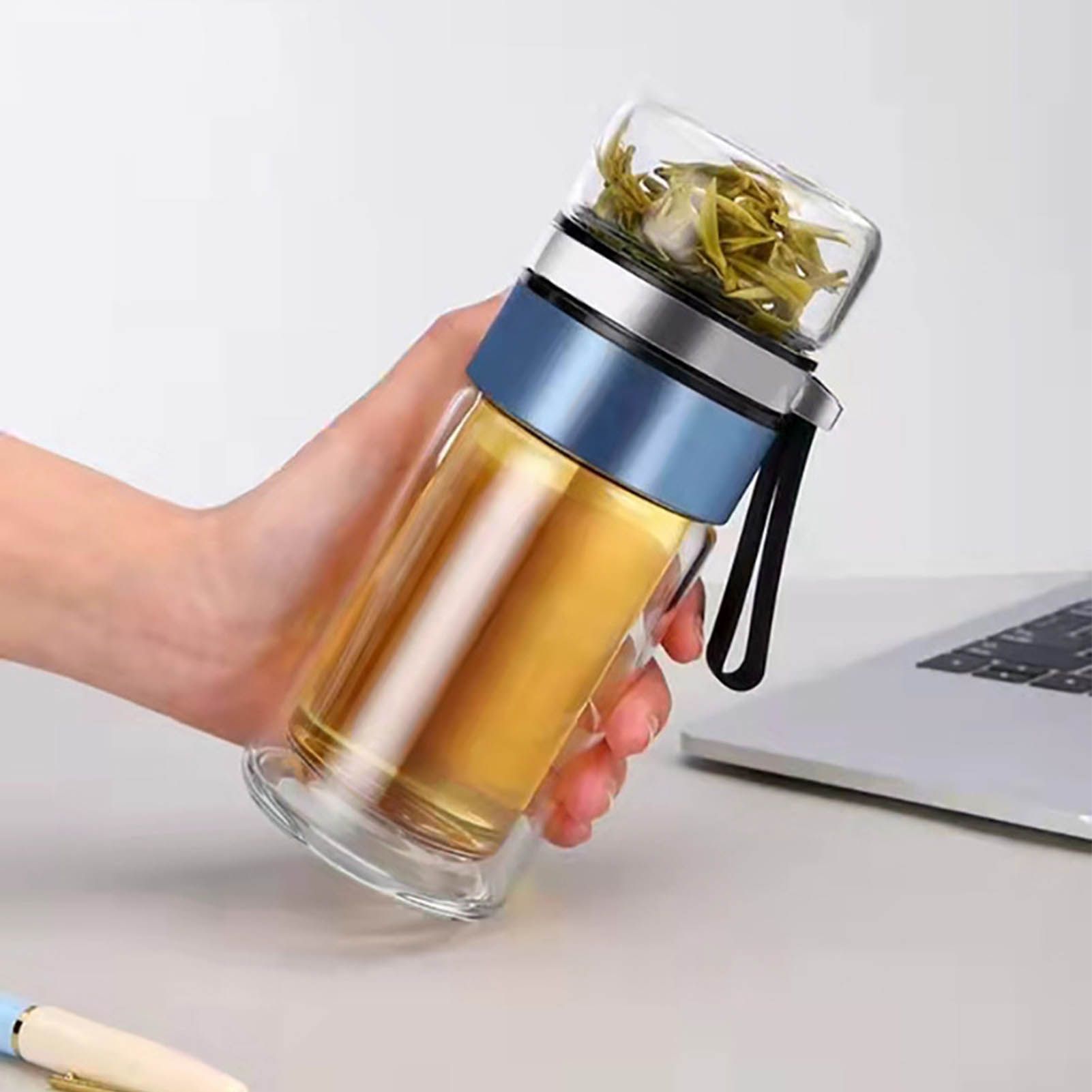 Glass Transparent Tea Bottle Portable Tea Water Bottle Tea and Water view 12