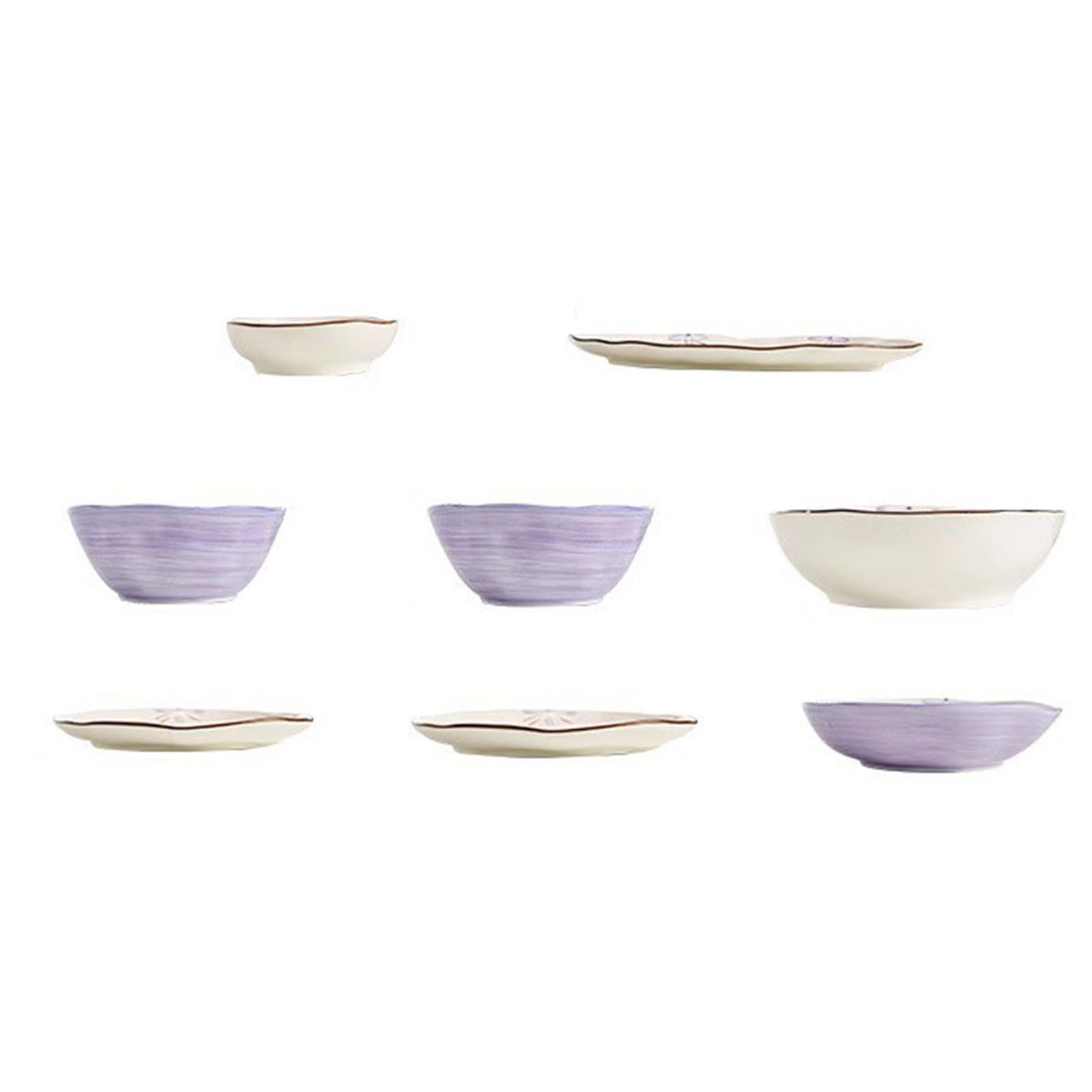 5in Beautiful Ceramic Bowl Purple Exquisite Ceramic Soup Bowls for Salad Pasta view 3