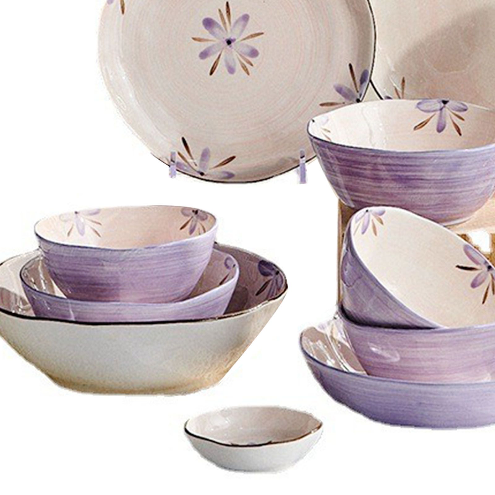 5in Beautiful Ceramic Bowl Purple Exquisite Ceramic Soup Bowls for Salad Pasta view 5