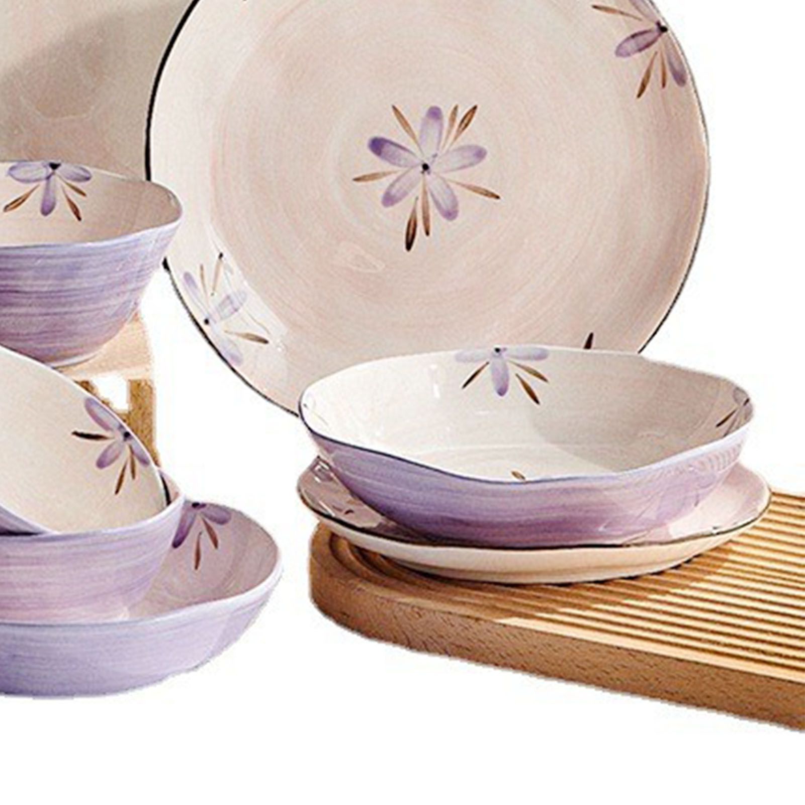 5in Beautiful Ceramic Bowl Purple Exquisite Ceramic Soup Bowls for Salad Pasta view 6
