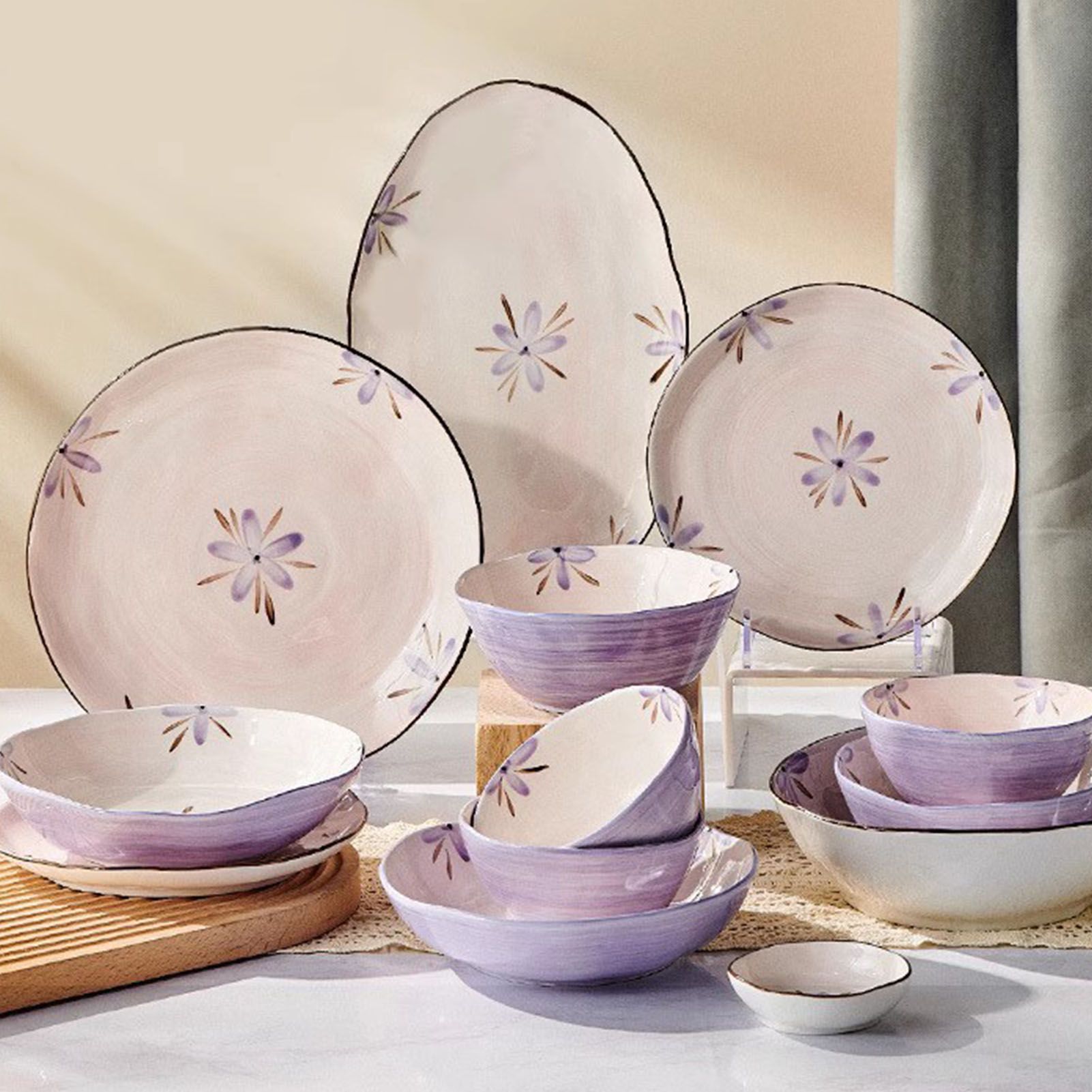 5in Beautiful Ceramic Bowl Purple Exquisite Ceramic Soup Bowls for Salad Pasta view 10