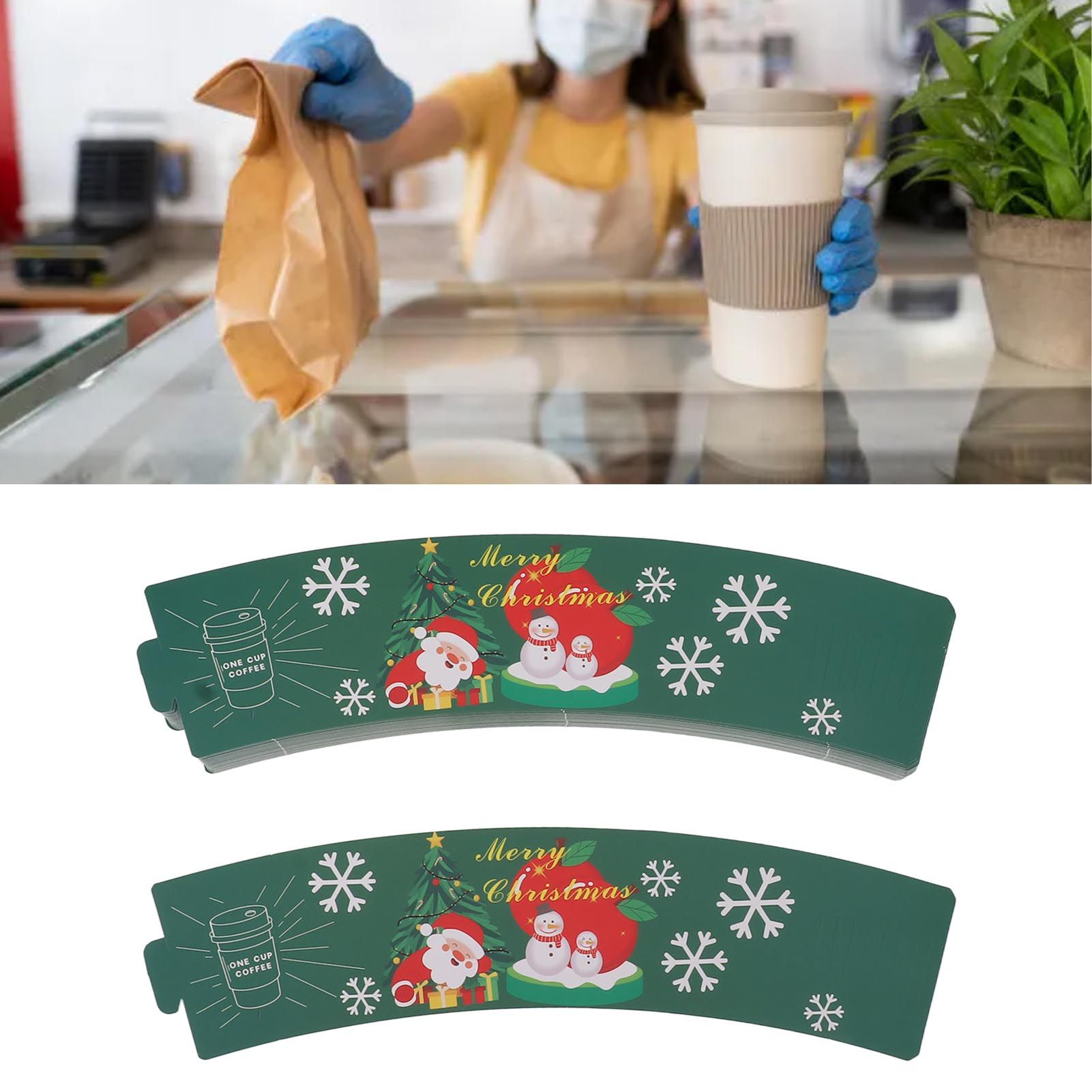 50PCS Coffee Cup Sleeves Disposable Paper Cup Sleeves Hot Drink Holder for view 11