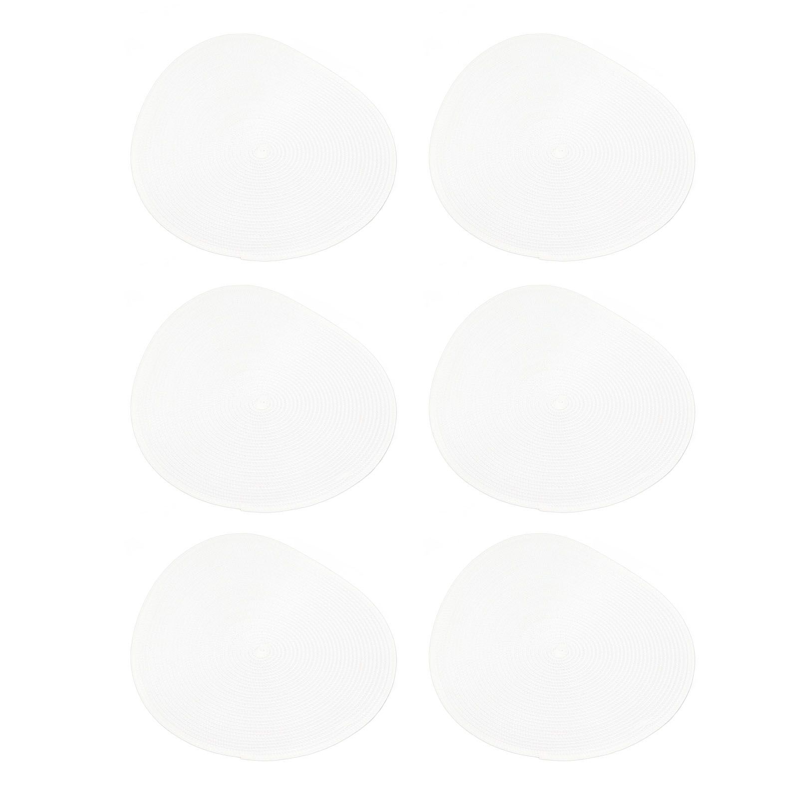 6PCS Round Placemat Woven White Table Mat Heat Insulation Easy to Clean view 2