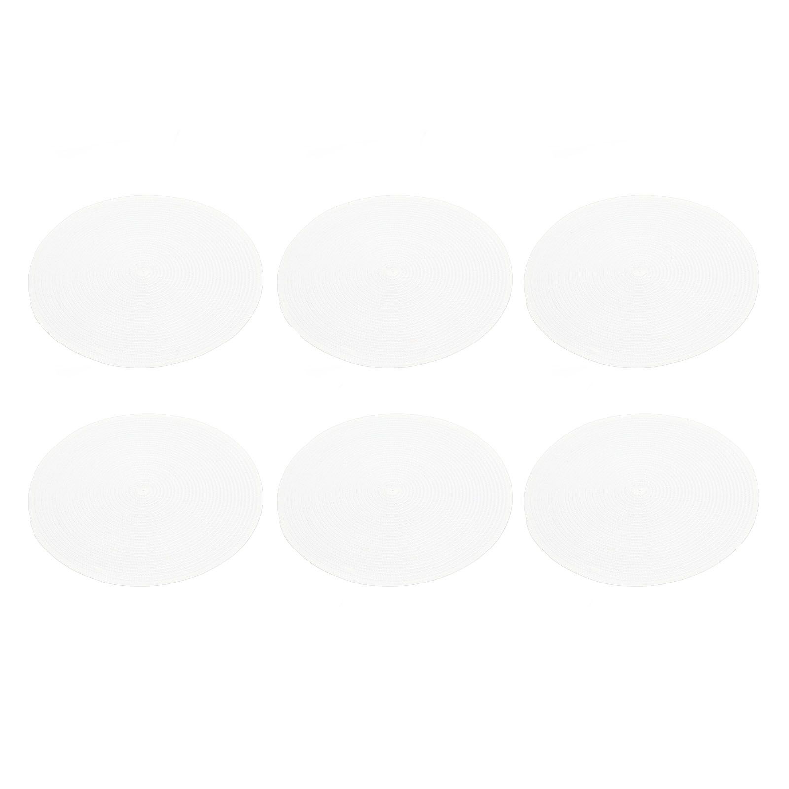 6PCS Round Placemat Woven White Table Mat Heat Insulation Easy to Clean view 4