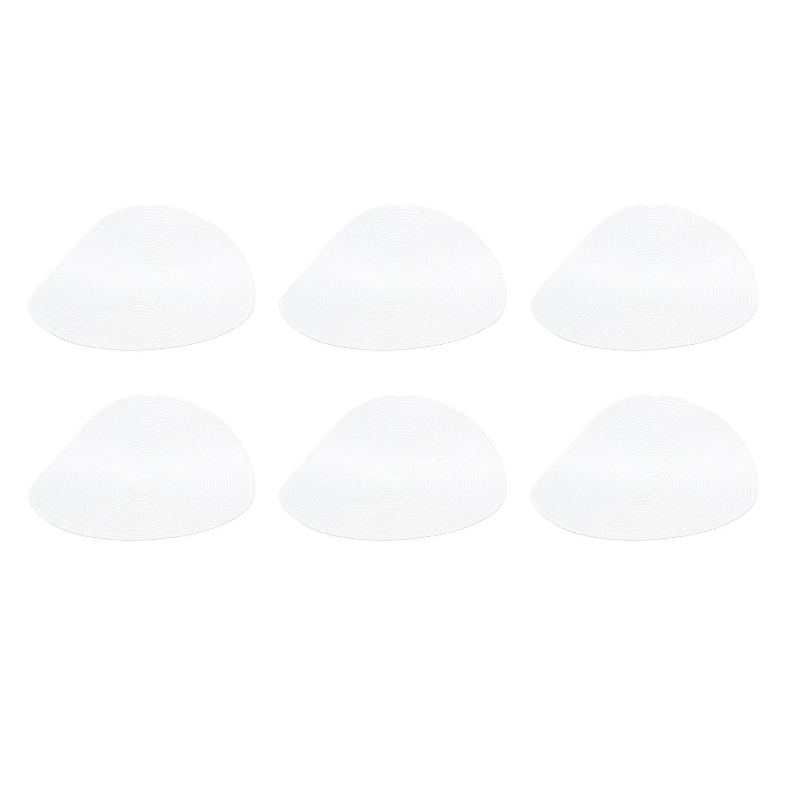 6PCS Round Placemat Woven White Table Mat Heat Insulation Easy to Clean view 6