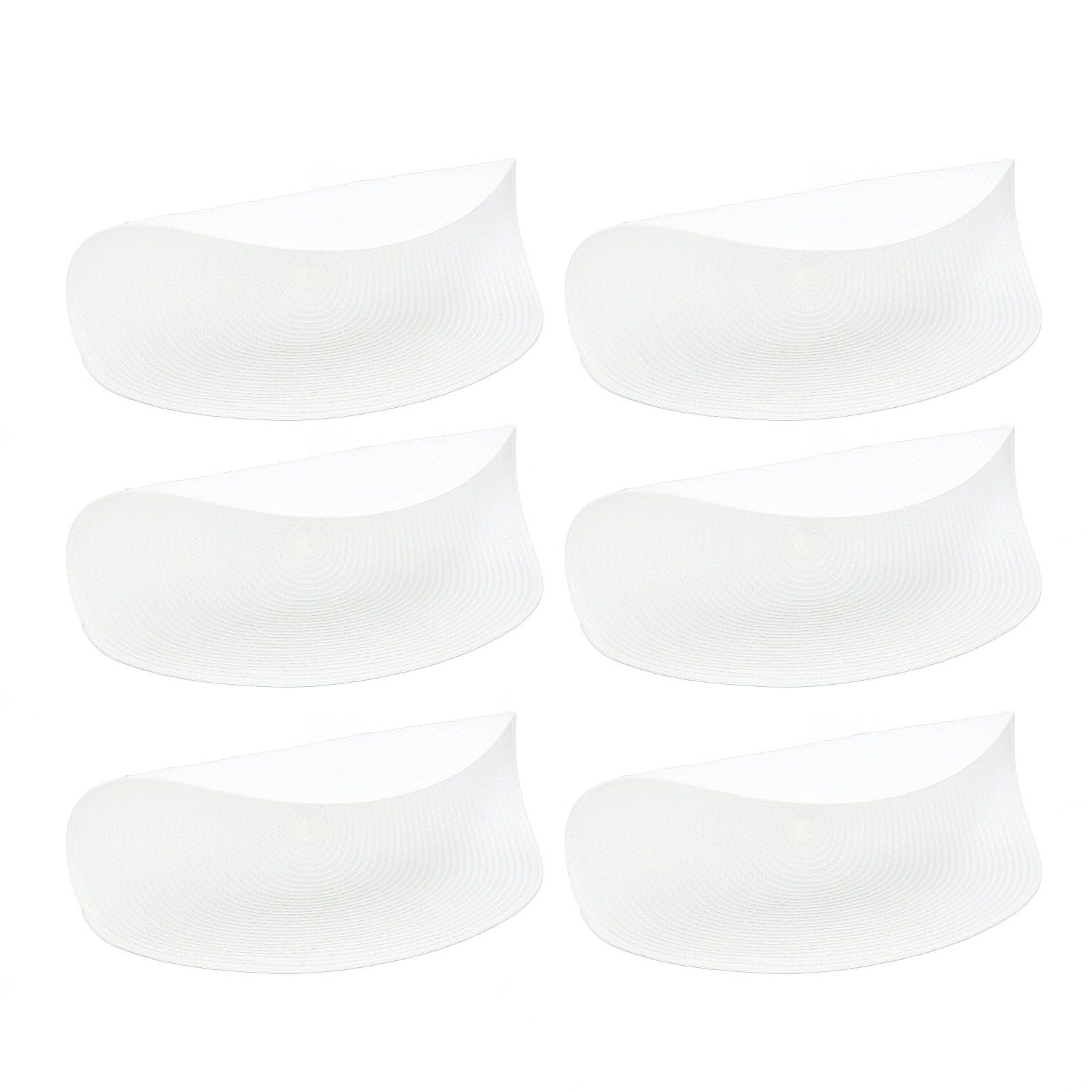6PCS Round Placemat Woven White Table Mat Heat Insulation Easy to Clean view 7
