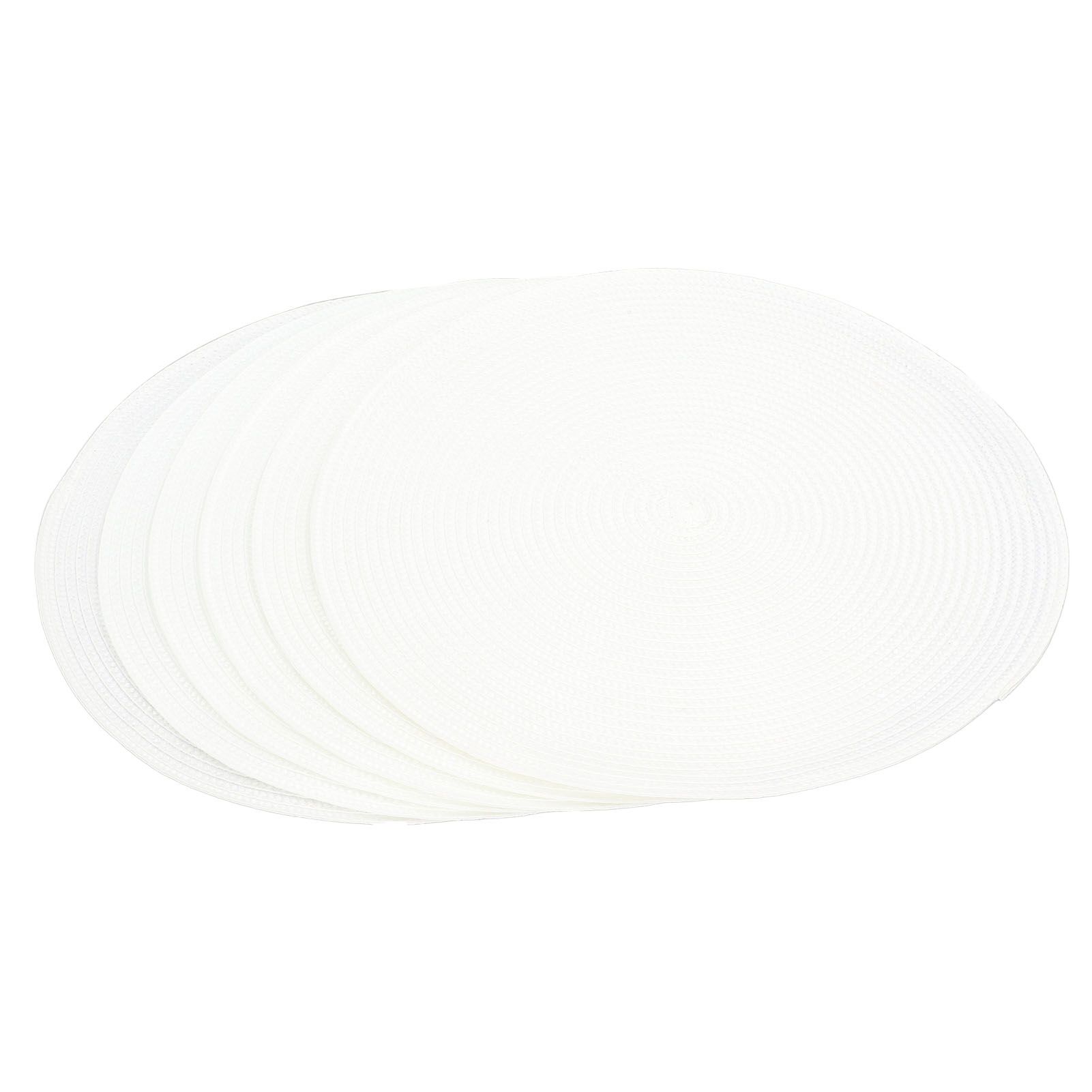 6PCS Round Placemat Woven White Table Mat Heat Insulation Easy to Clean view 9