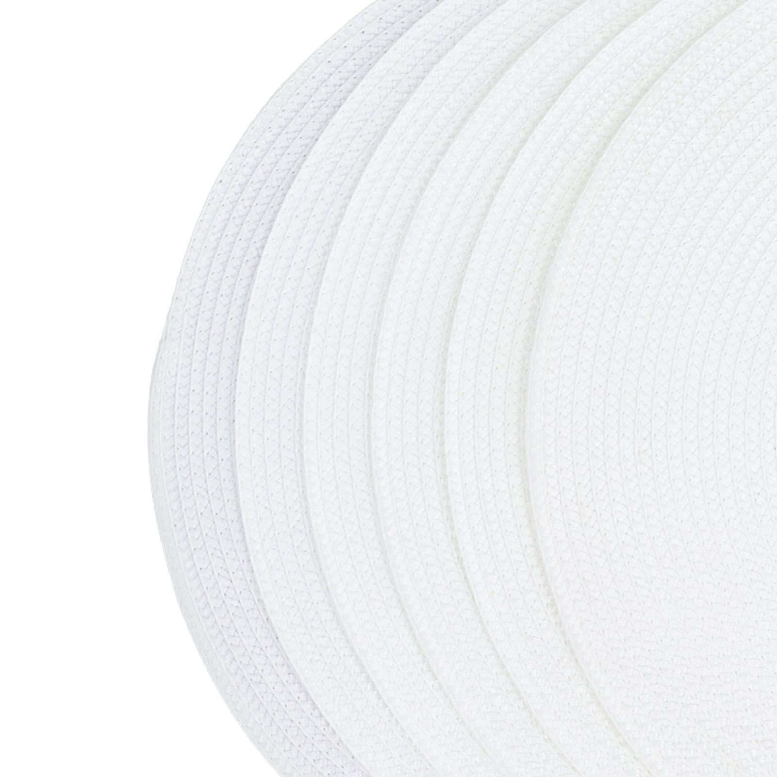 6PCS Round Placemat Woven White Table Mat Heat Insulation Easy to Clean view 15