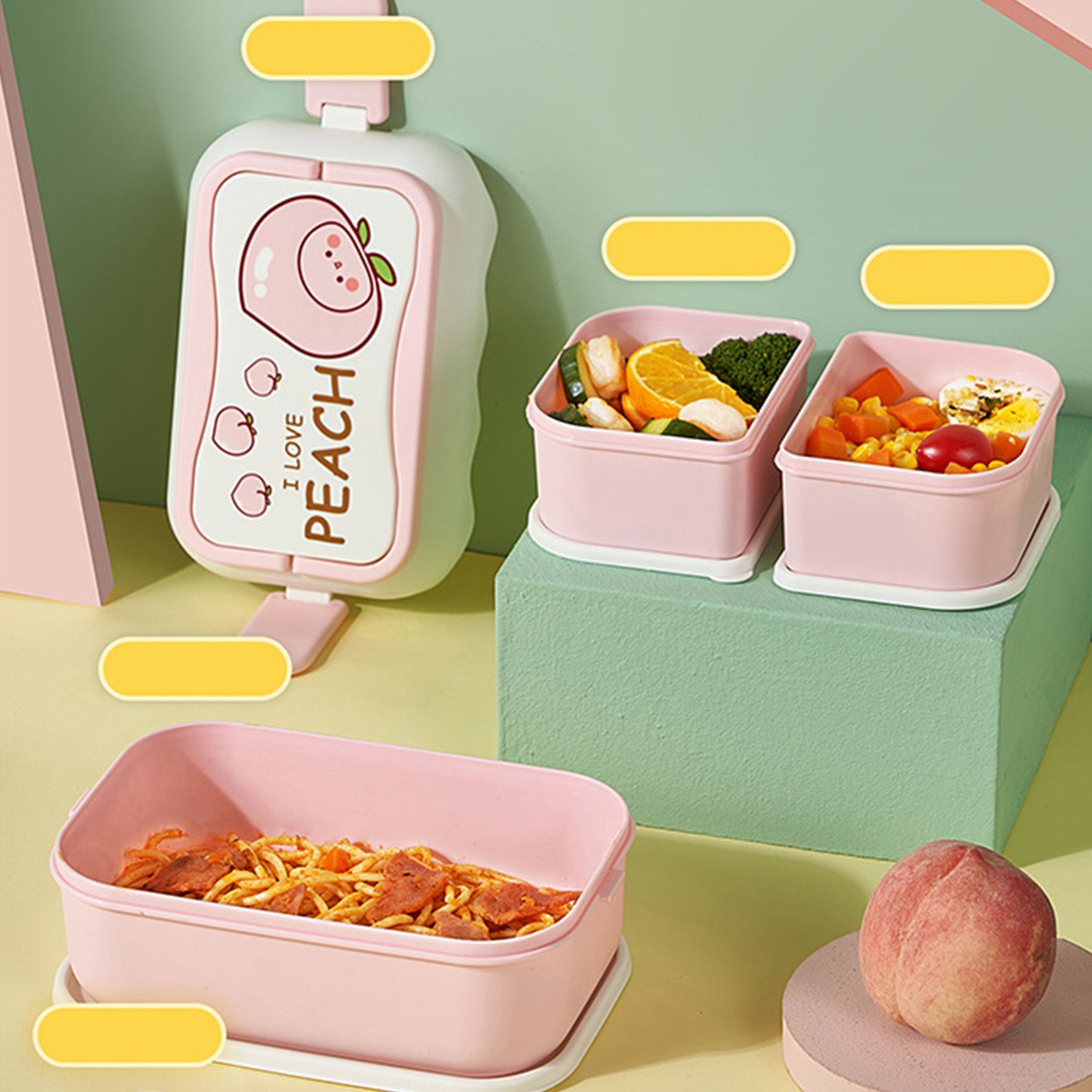 Cute Portable Students Lunch Box Microwaveable Children Cartoon Bento Box view 9