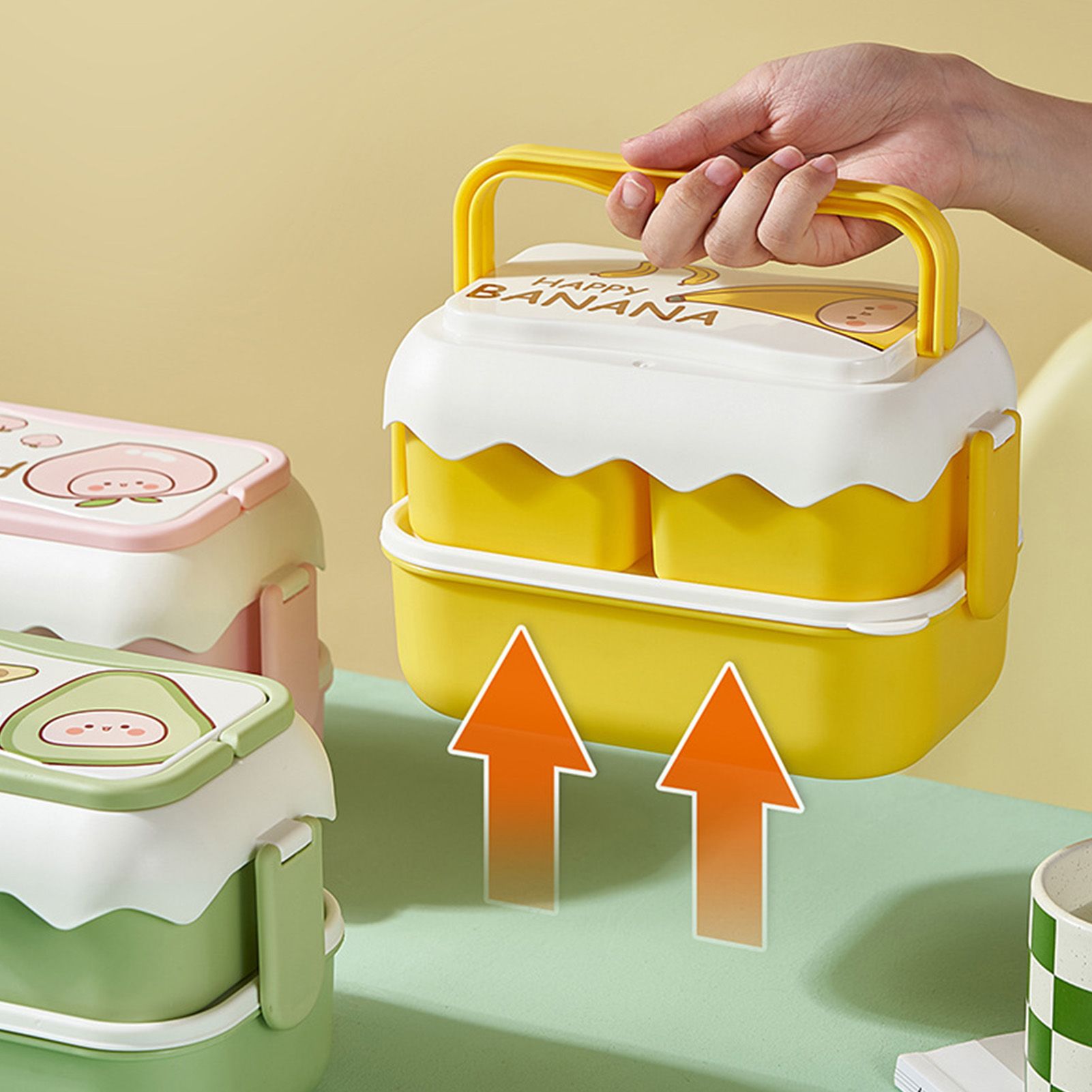 Cute Portable Students Lunch Box Microwaveable Children Cartoon Bento Box view 8