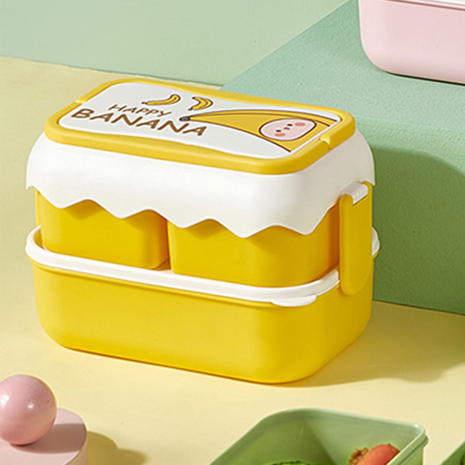 Cute Portable Students Lunch Box Microwaveable Children Cartoon Bento Box view 9