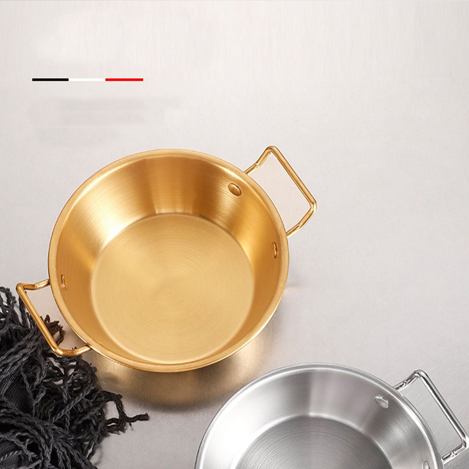 Double Ear Snack Bowl Multifunctional 304 Stainless Steel Noodle Bowl for Home view 9