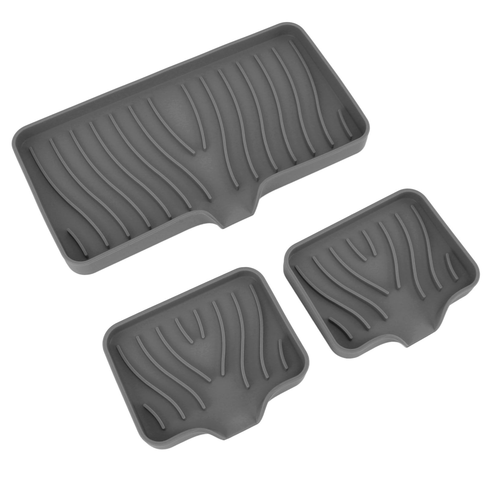 Kitchen Soap Tray Countertop Silicone Sink Deflector Sponge Holder for view 3