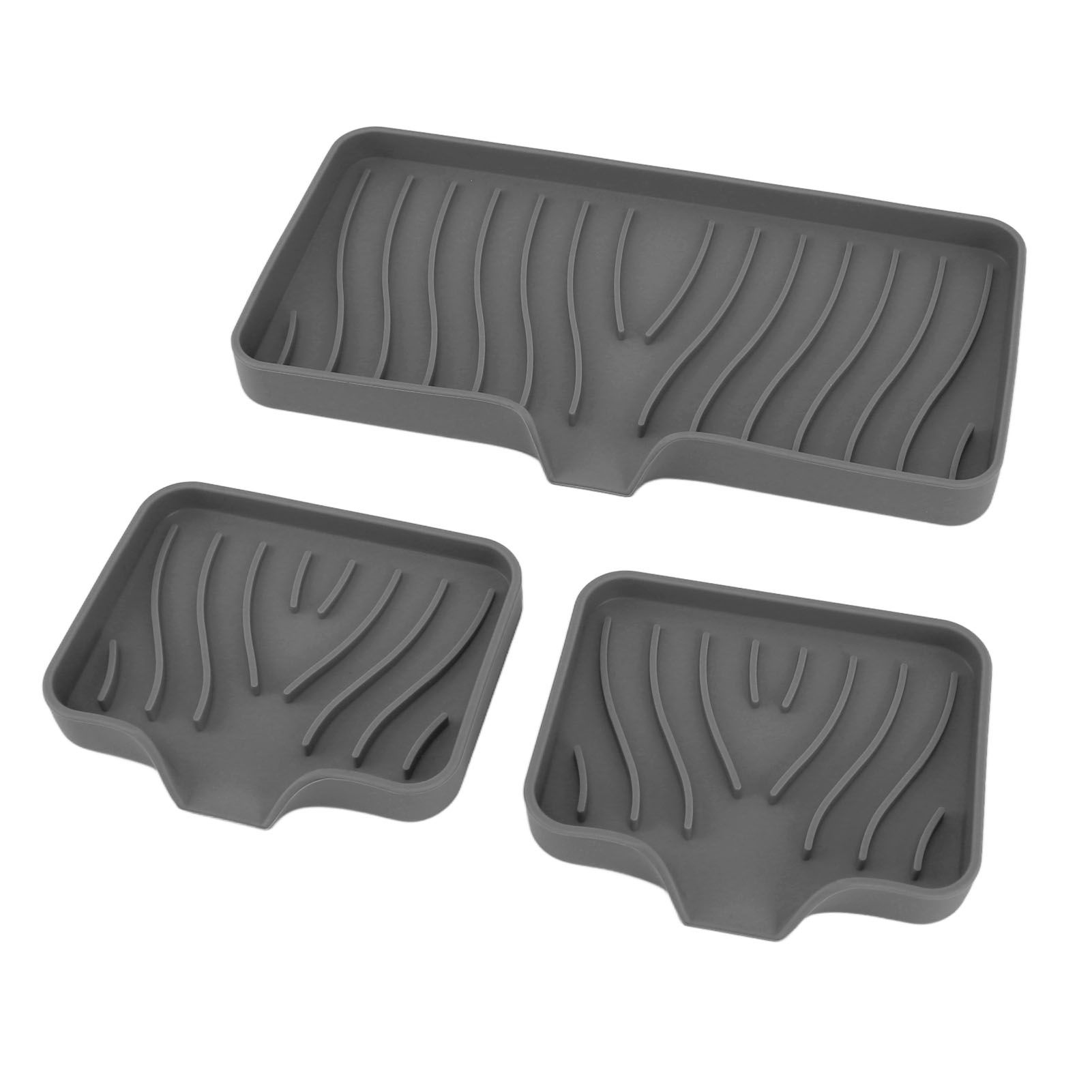 Kitchen Soap Tray Countertop Silicone Sink Deflector Sponge Holder for view 5