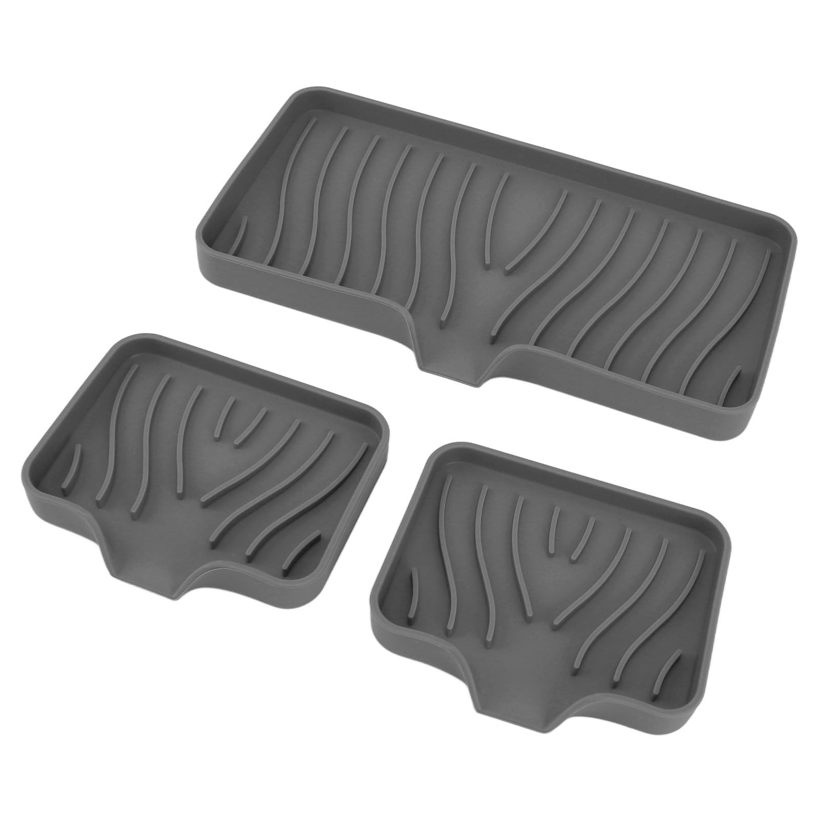 Kitchen Soap Tray Countertop Silicone Sink Deflector Sponge Holder for view 13
