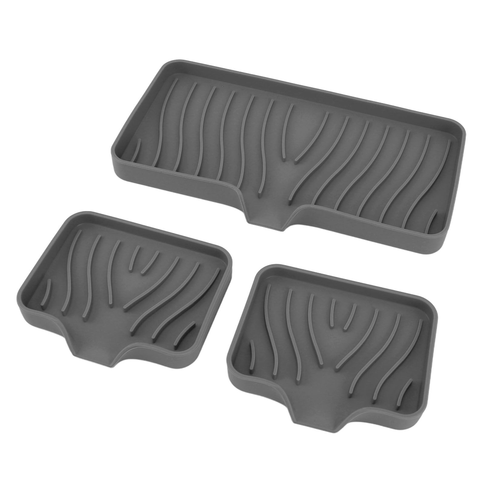 Kitchen Soap Tray Countertop Silicone Sink Deflector Sponge Holder for view 15