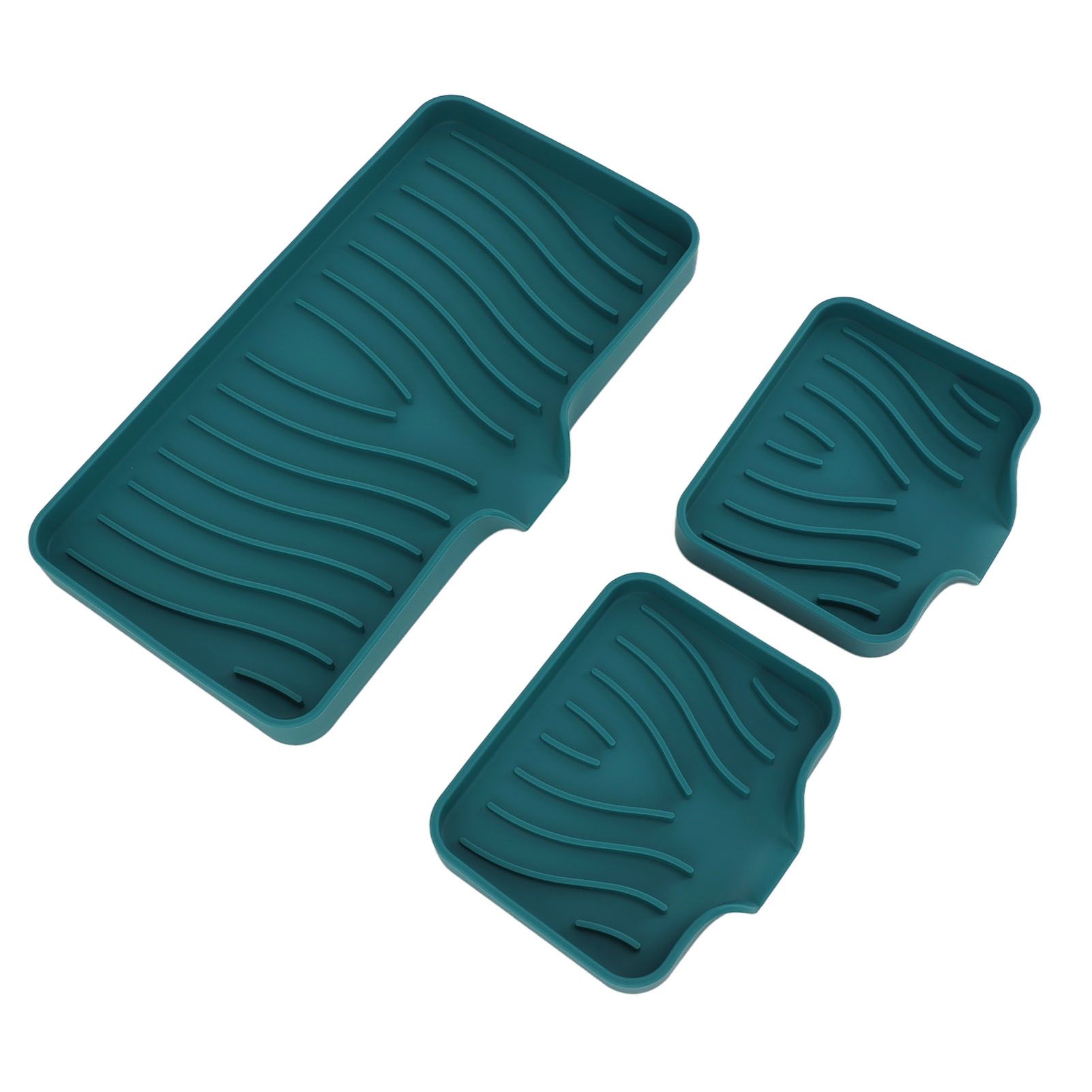 Kitchen Soap Tray Countertop Silicone Sink Deflector Sponge Holder for view 2