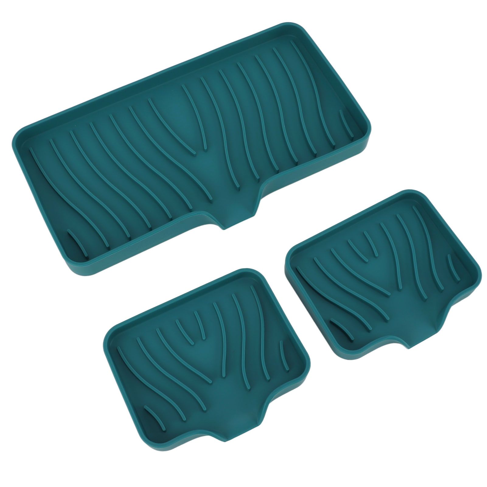 Kitchen Soap Tray Countertop Silicone Sink Deflector Sponge Holder for view 3