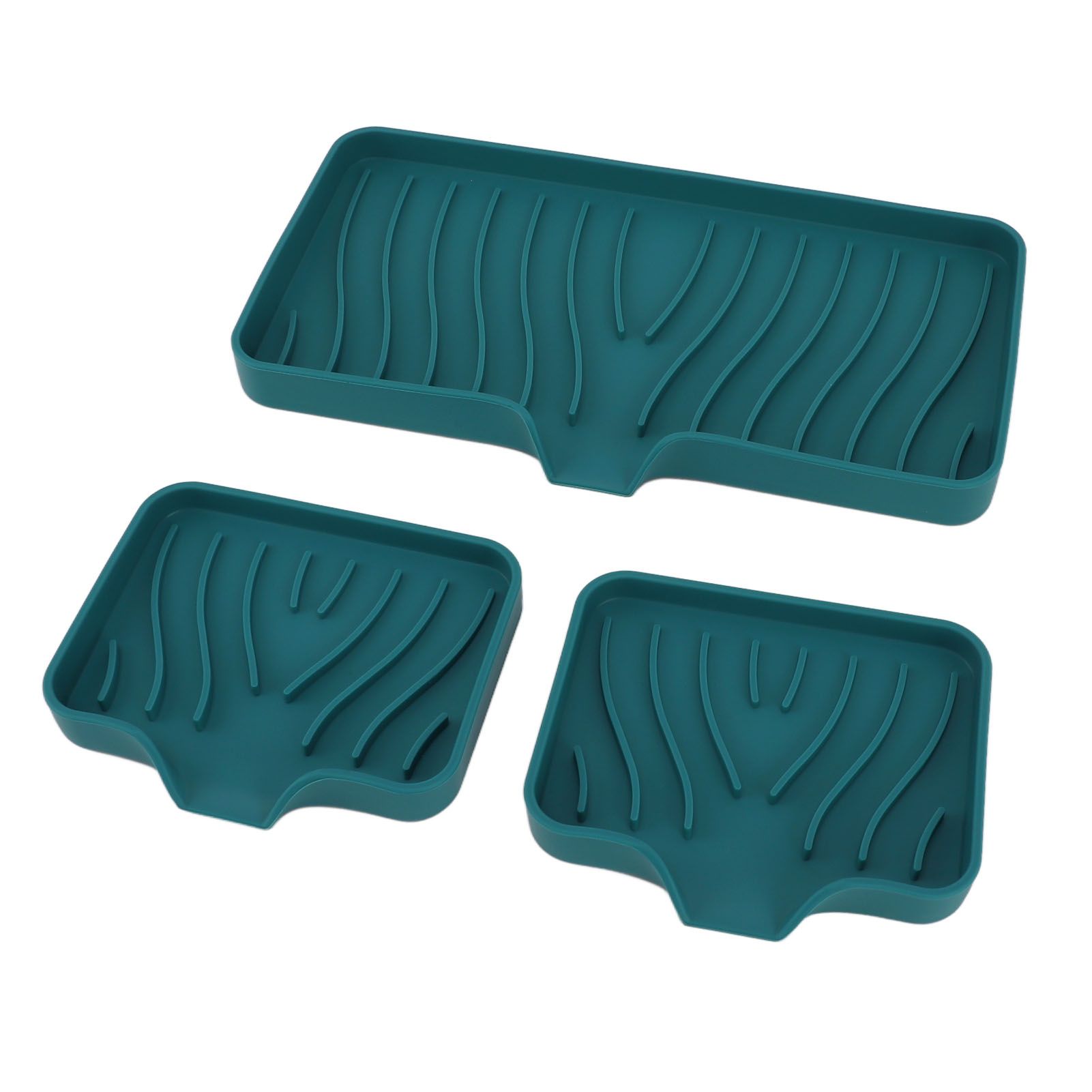Kitchen Soap Tray Countertop Silicone Sink Deflector Sponge Holder for view 5