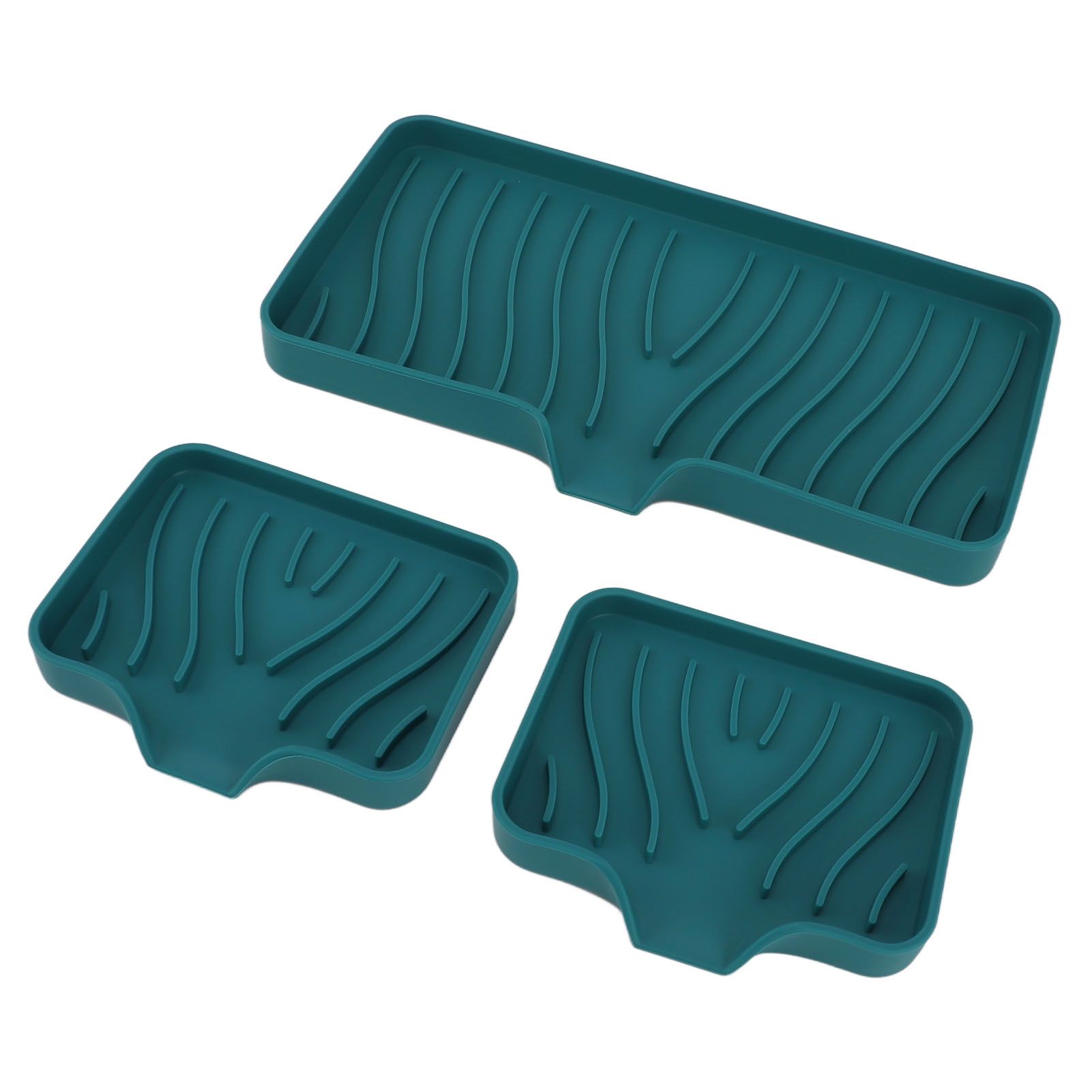 Kitchen Soap Tray Countertop Silicone Sink Deflector Sponge Holder for view 10