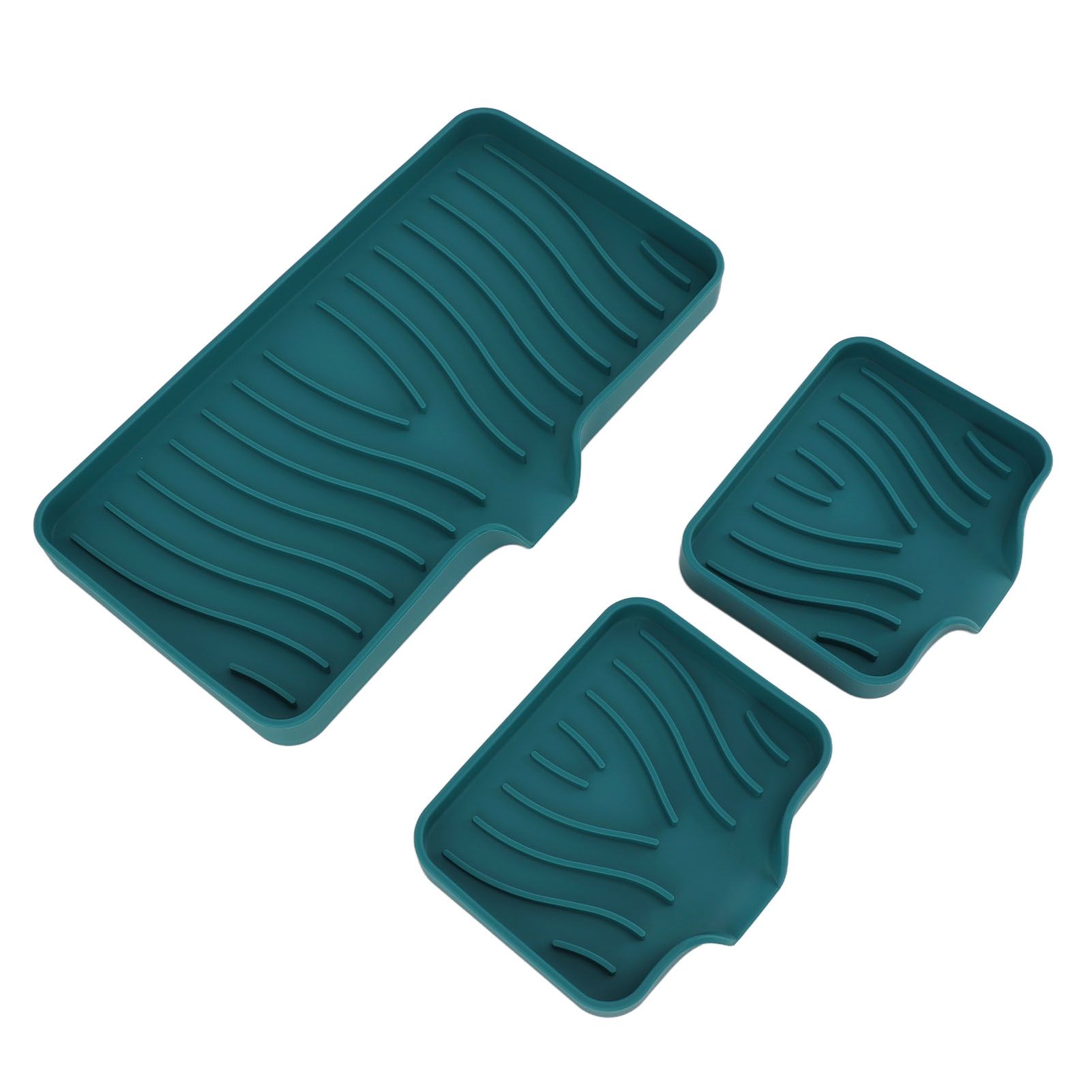Kitchen Soap Tray Countertop Silicone Sink Deflector Sponge Holder for view 11