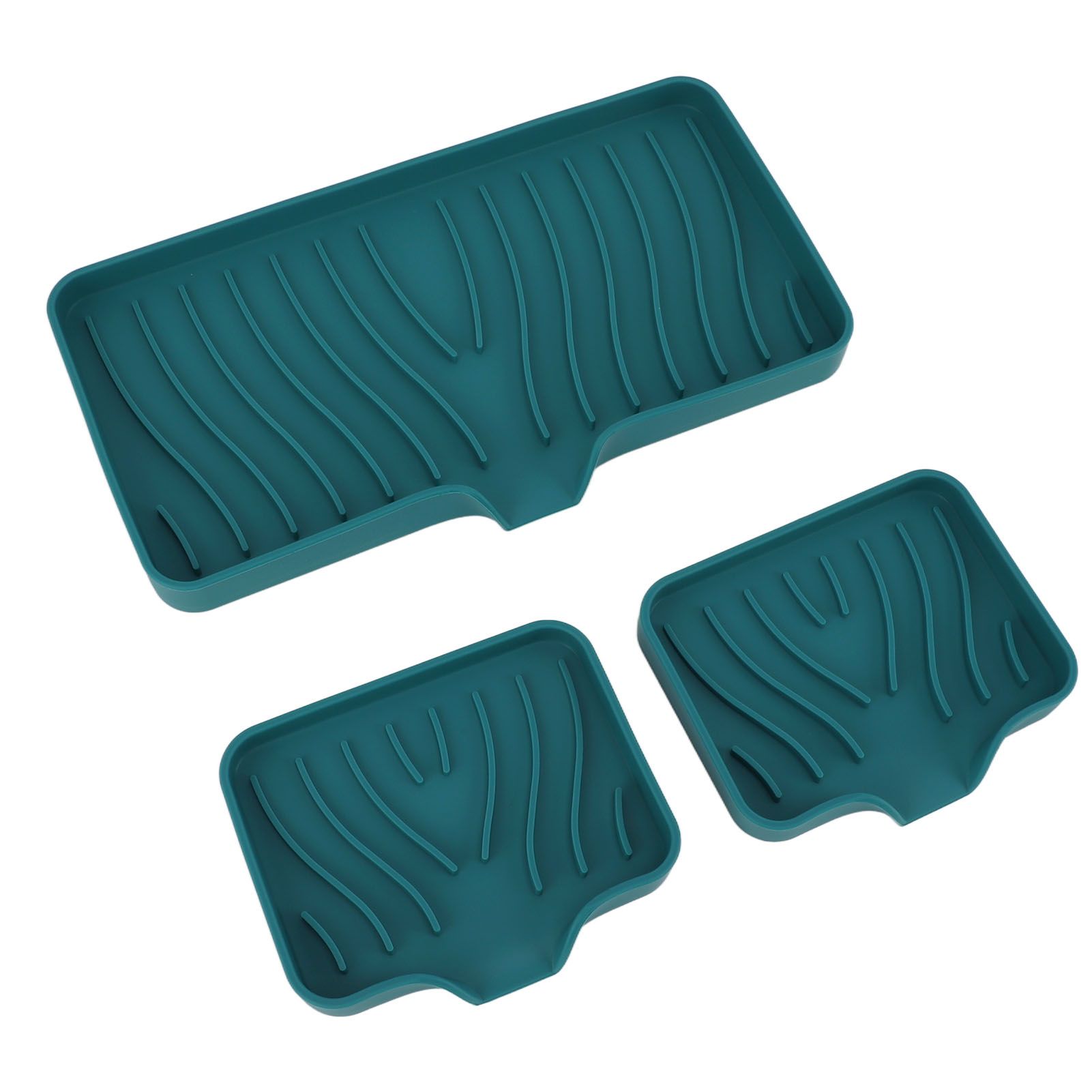 Kitchen Soap Tray Countertop Silicone Sink Deflector Sponge Holder for view 12