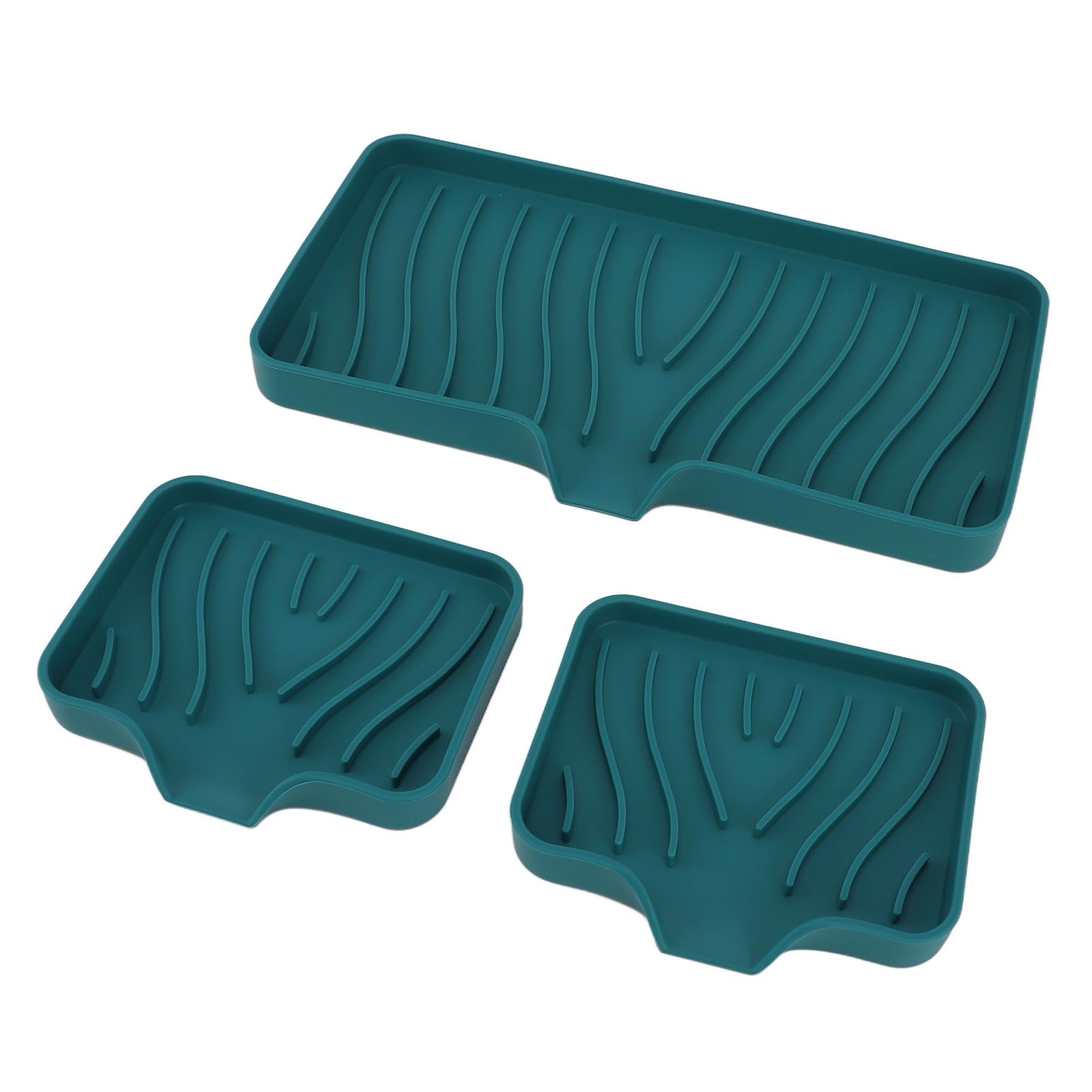 Kitchen Soap Tray Countertop Silicone Sink Deflector Sponge Holder for view 14